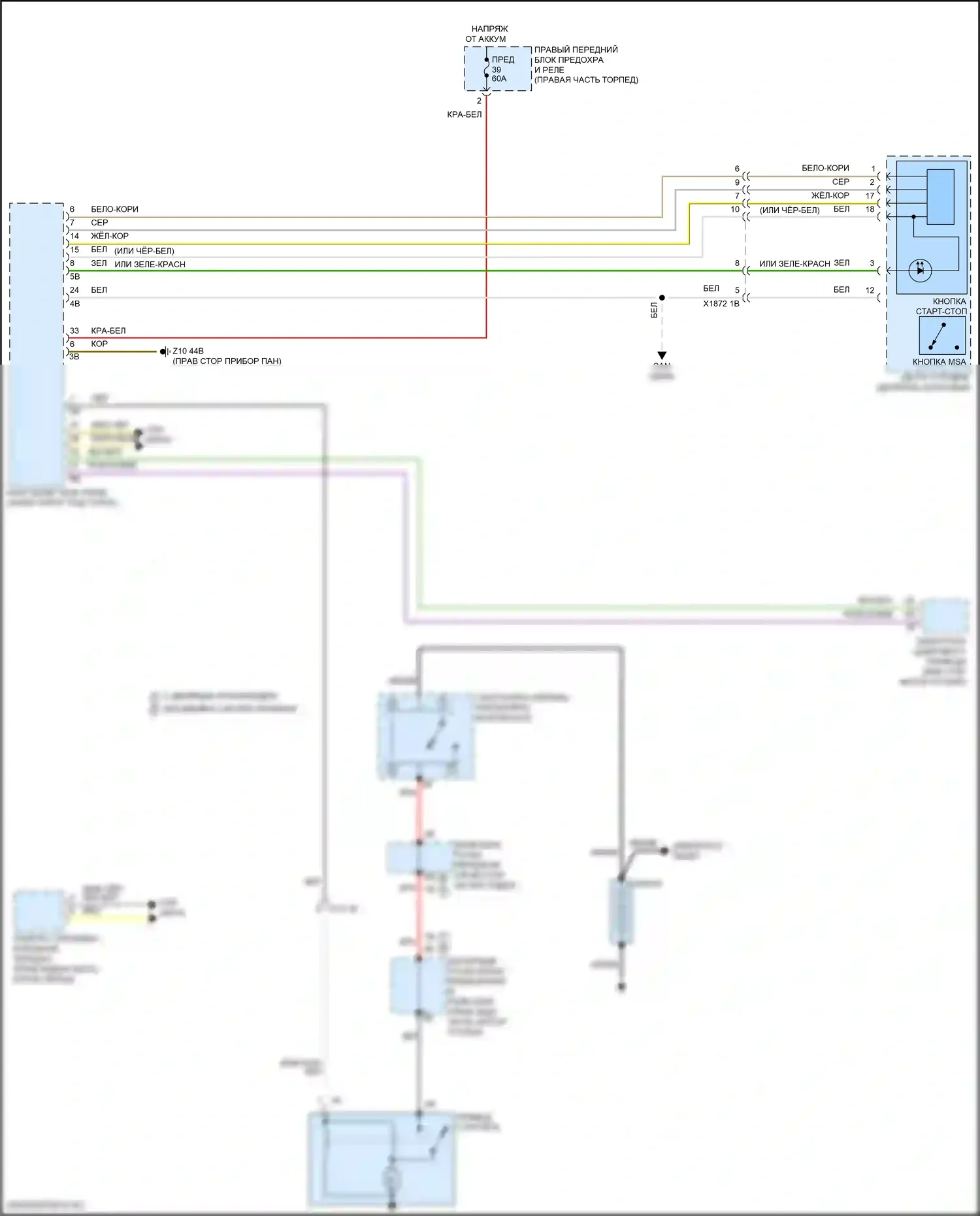 Z4 BMW G29 (2018-2022): Электросхема стартера 