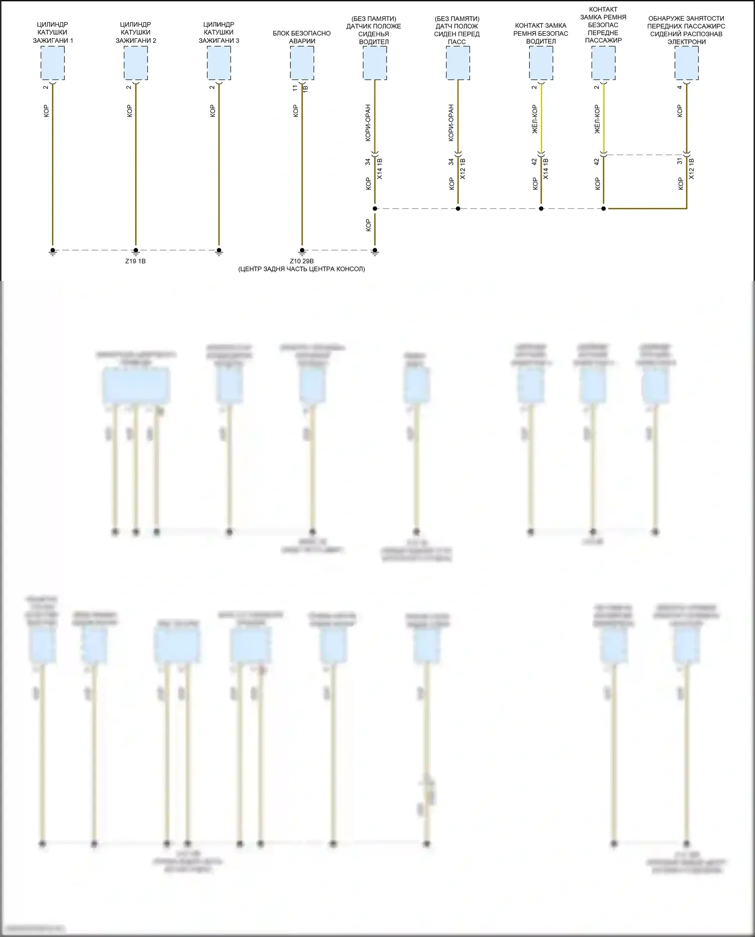 Z4 BMW G29 (2018-2022): Электросхема точек подключения масс (3 из 5) 