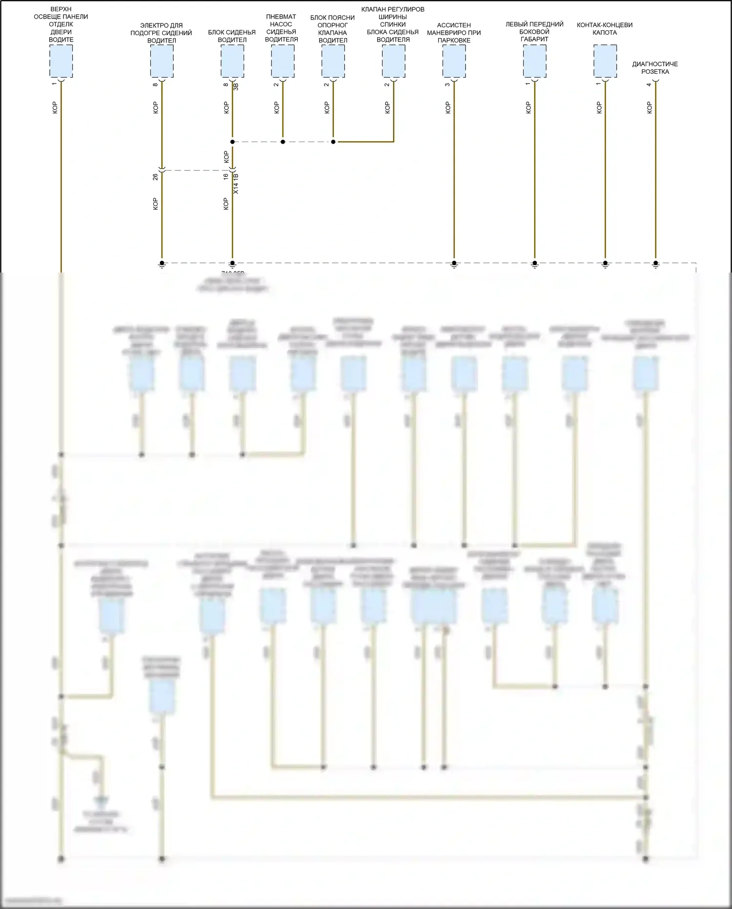 Z4 BMW G29 (2018-2022): Электросхема точек подключения масс (4 из 5) 