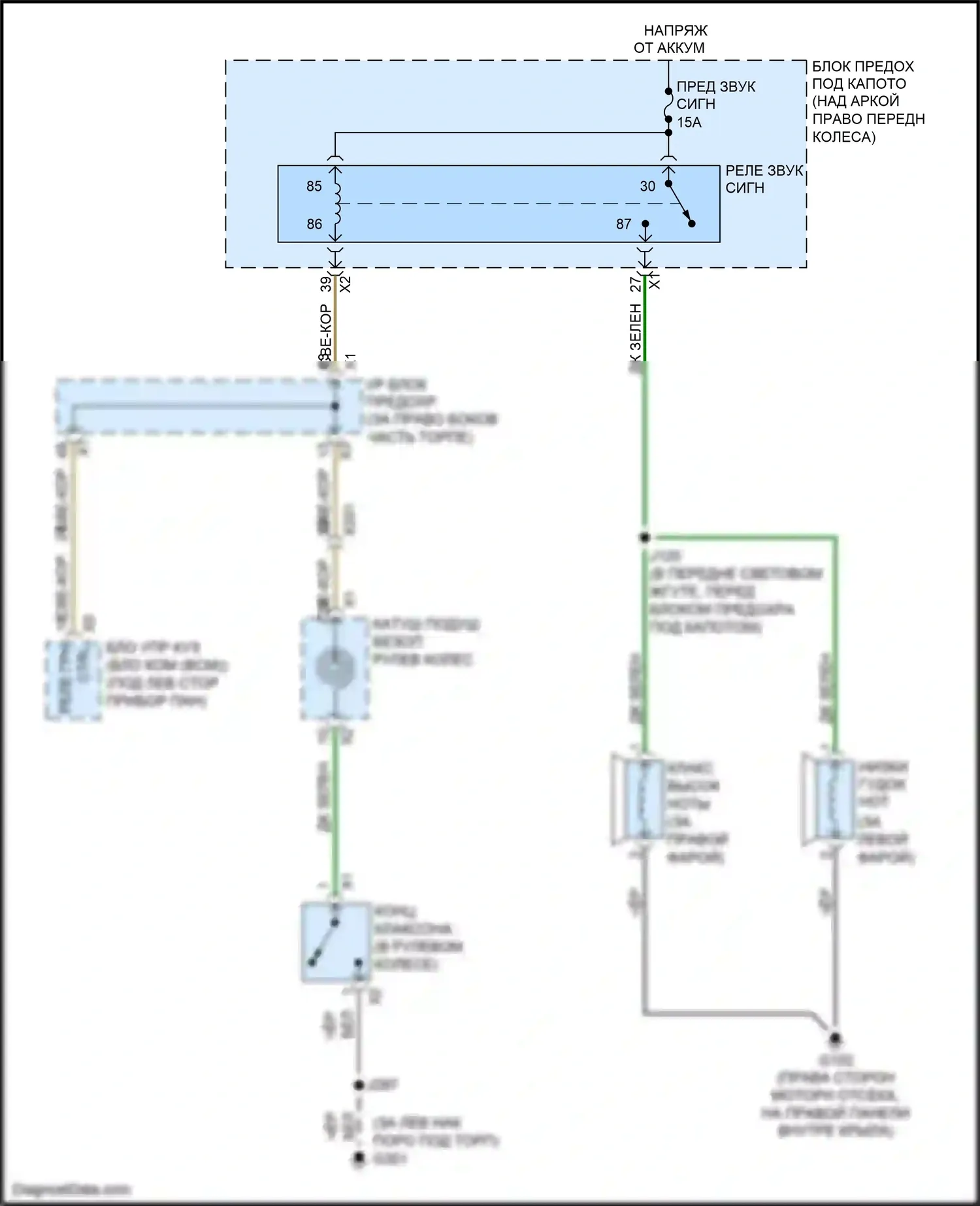 Enclave Buick I рестайлинг (2013-2017): Электросхема клаксона 