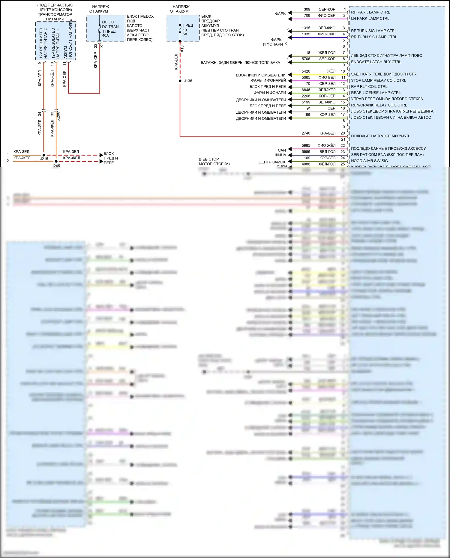 Enclave Buick II (2017-2021): Электросхема блоков управления кузовом (2 из 2) 