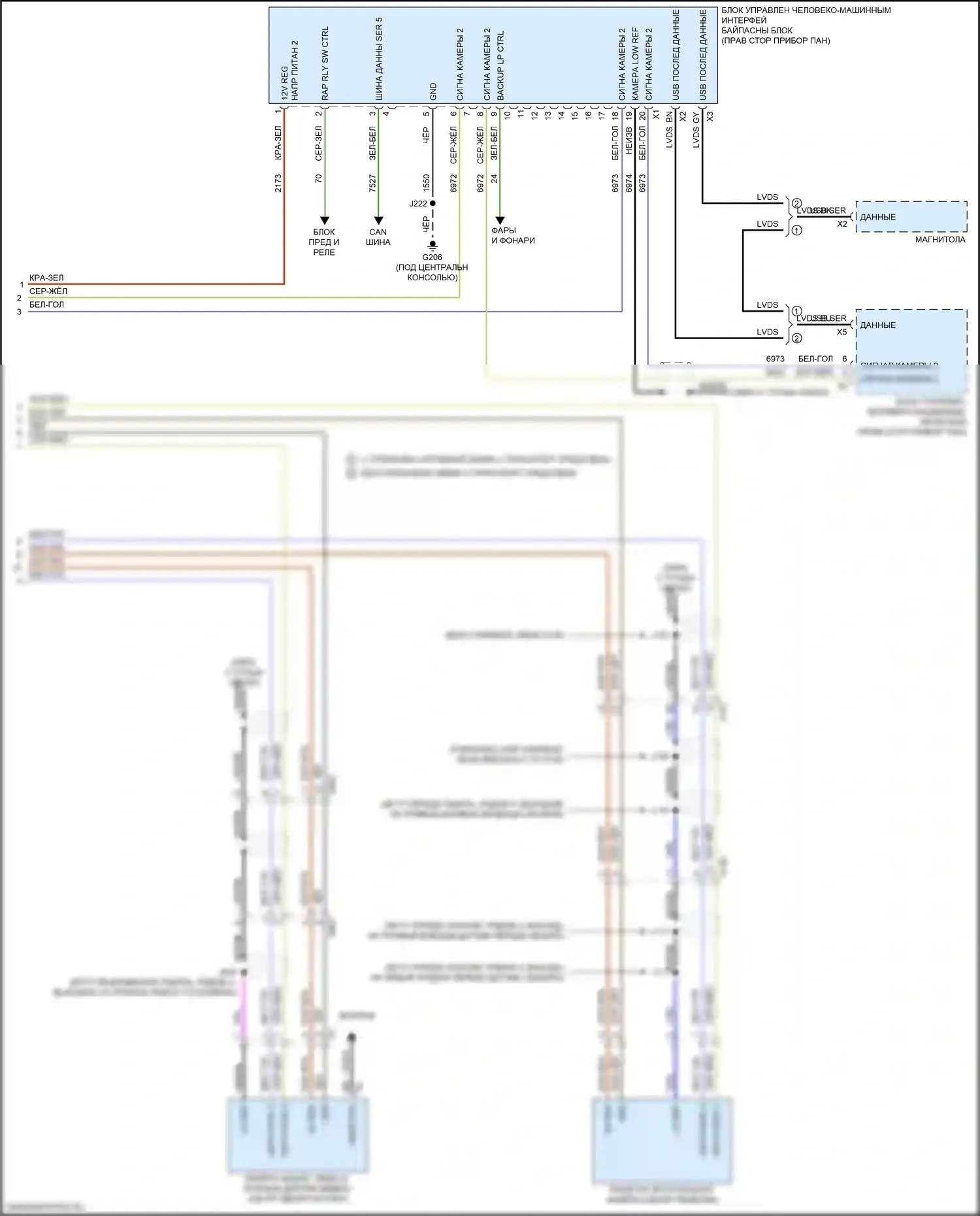 Enclave Buick II (2017-2021): Электросхема камеры кругового обзора (2 из 2) 