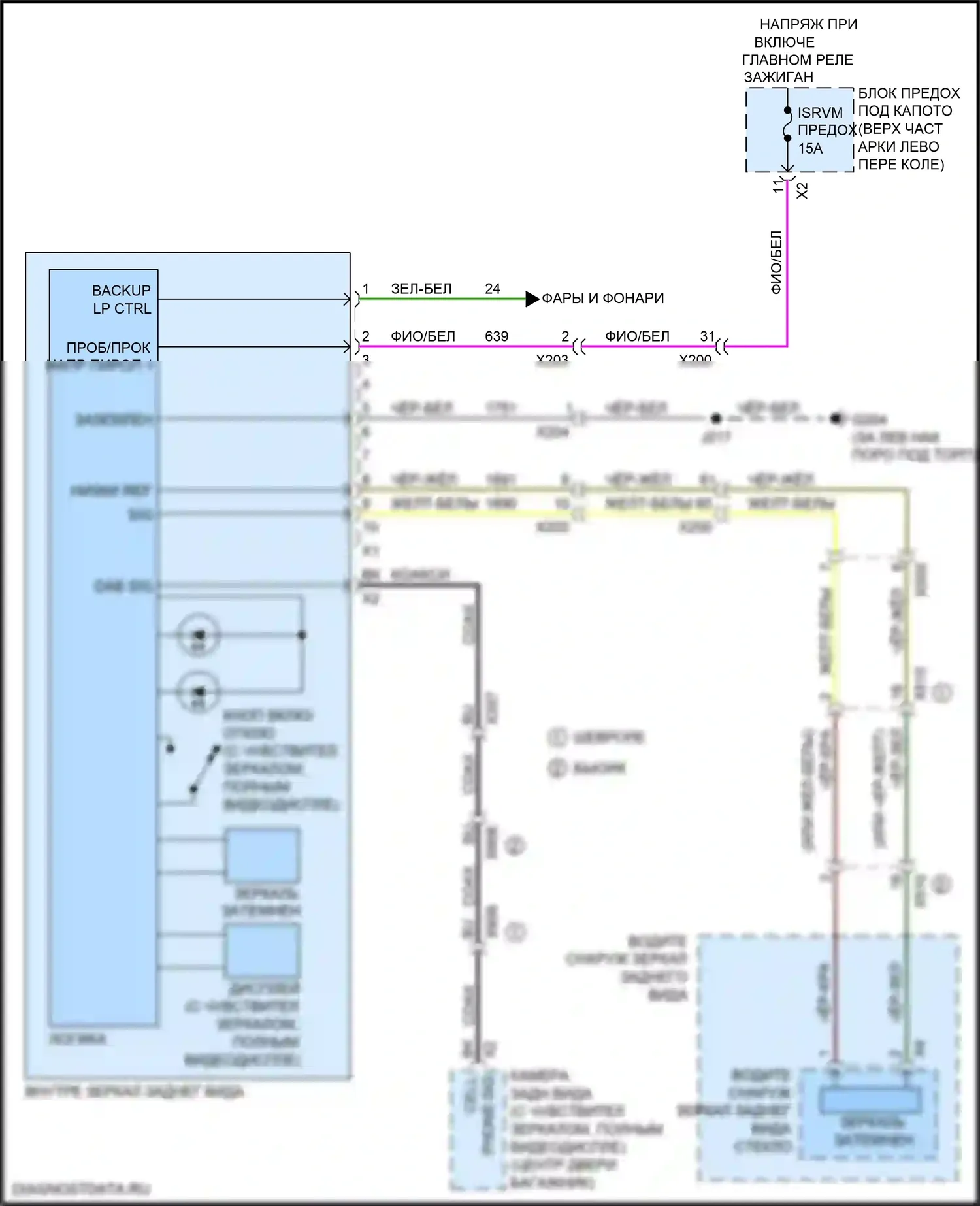 Enclave Buick II (2017-2021): Электросхема электрохромного зеркала 