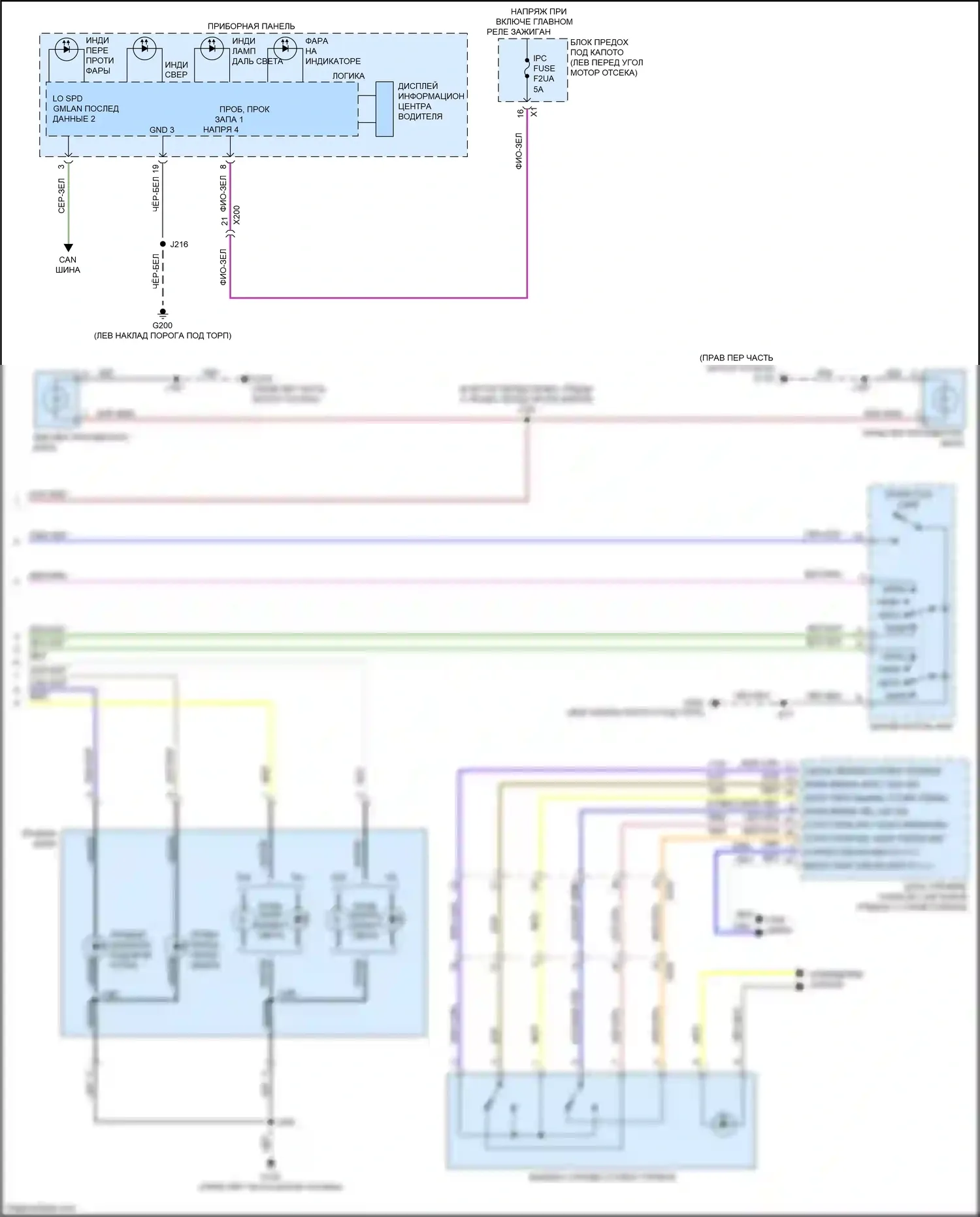 Encore GX Buick I (2019-2024): Электросхема фар (2 из 2) 