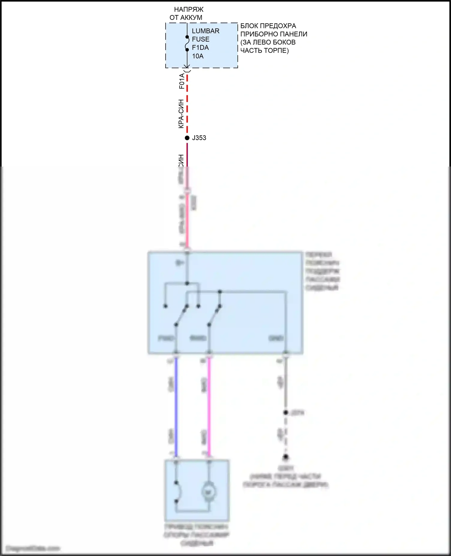 Encore GX Buick I (2019-2024): Поясничная электросхема пассажира 