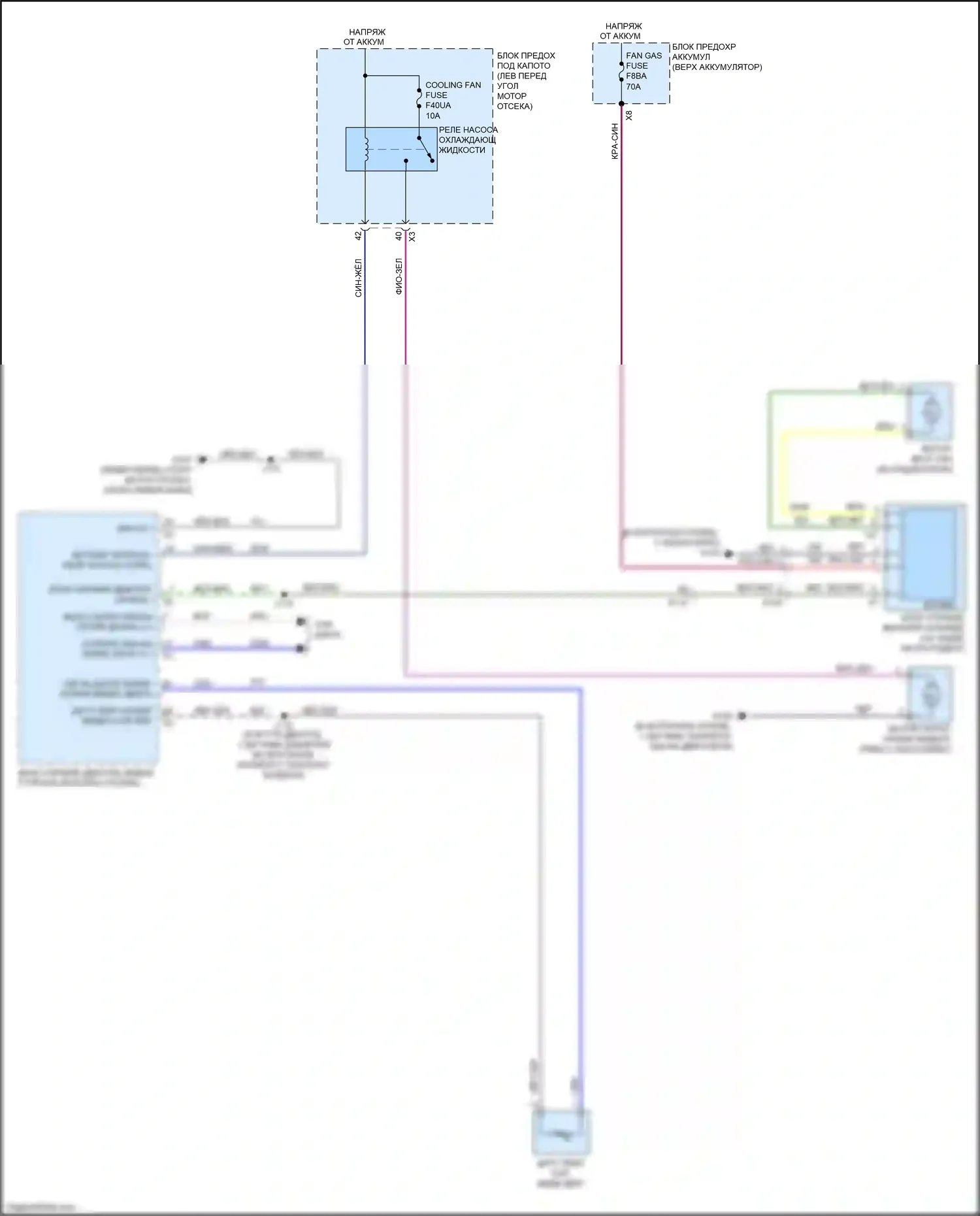 Encore GX Buick I (2019-2024): 1,2л vin 2, электросхема вентилятора охлаждения 