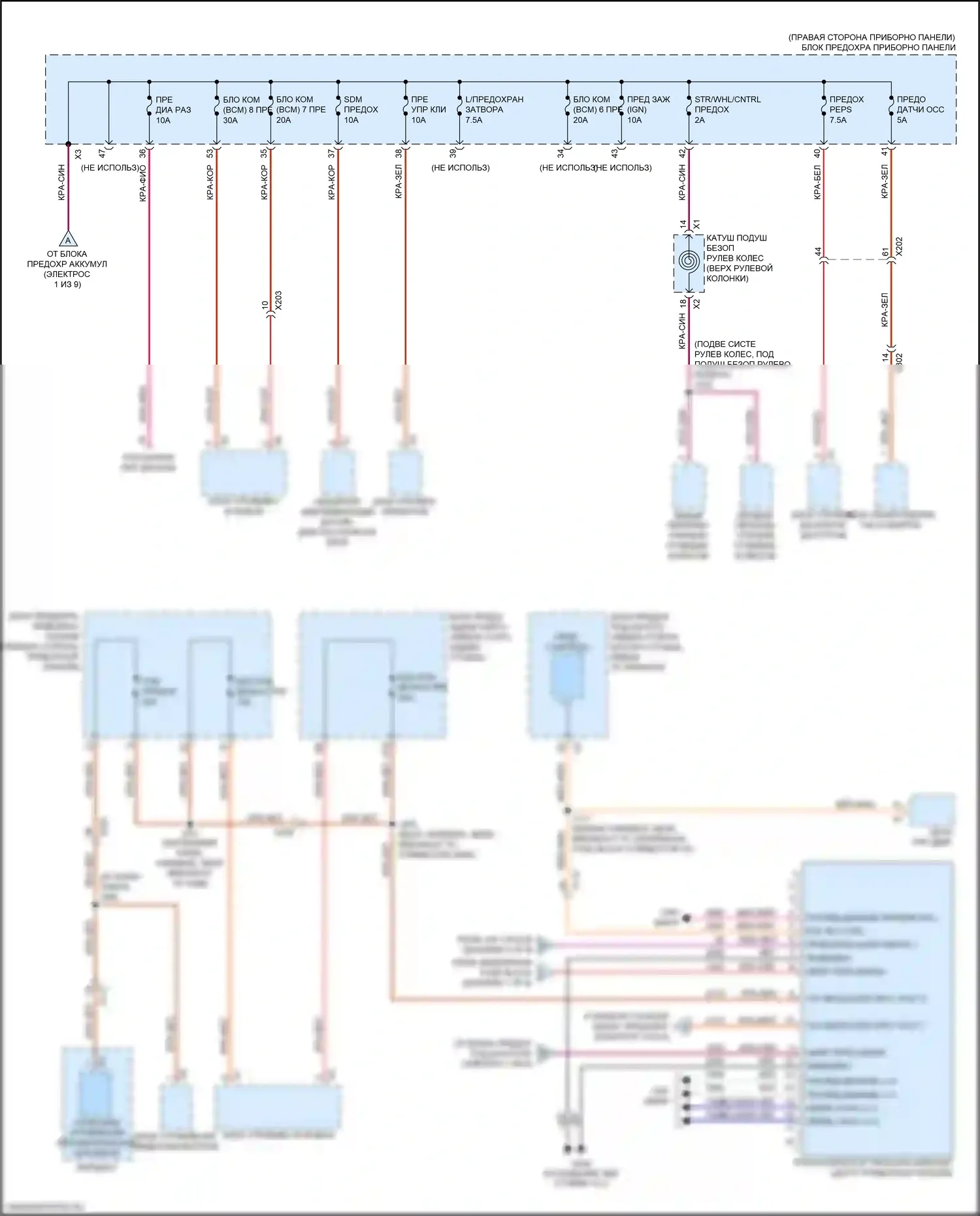 Envision Buick I (2016-2018): Электросхема блока предохранителей реле (3 из 9) 
