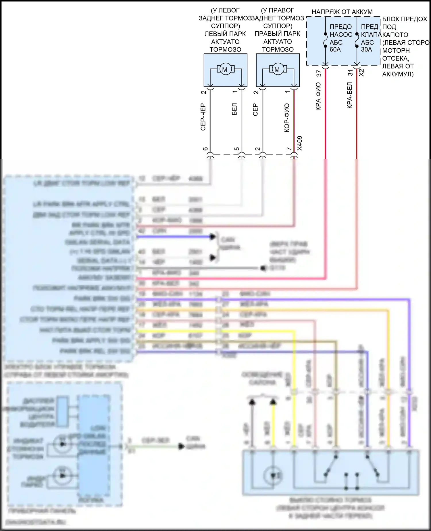 Envision Buick I (2016-2018): Электросхема системы стояночного тормоза 