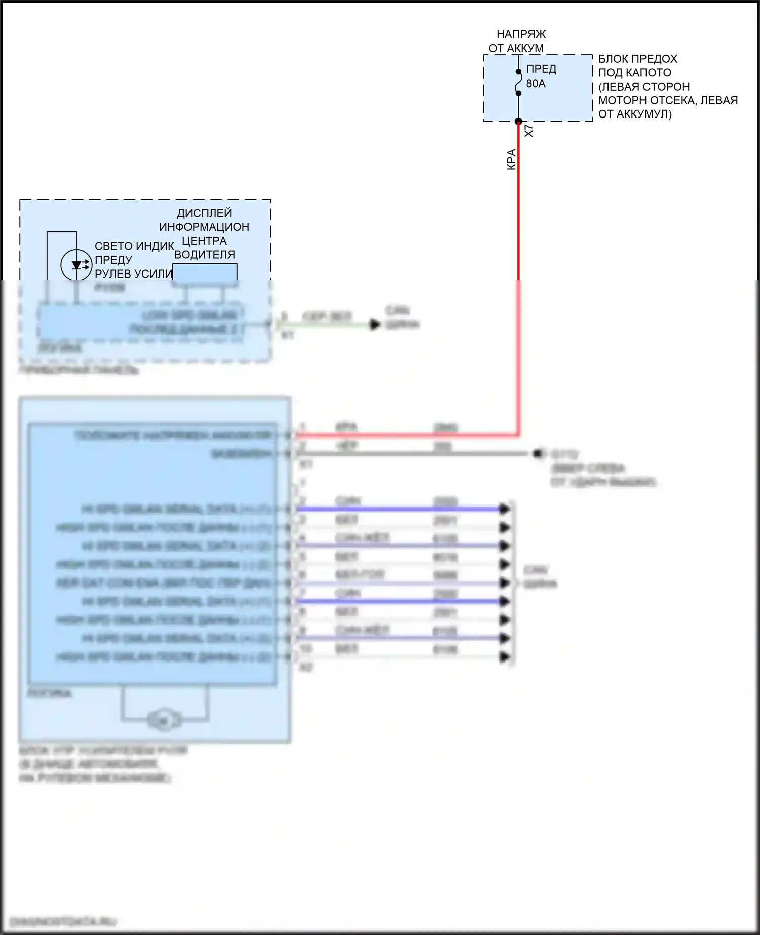 Envision Buick I (2016-2018): Электросхема электроусилителя руля 