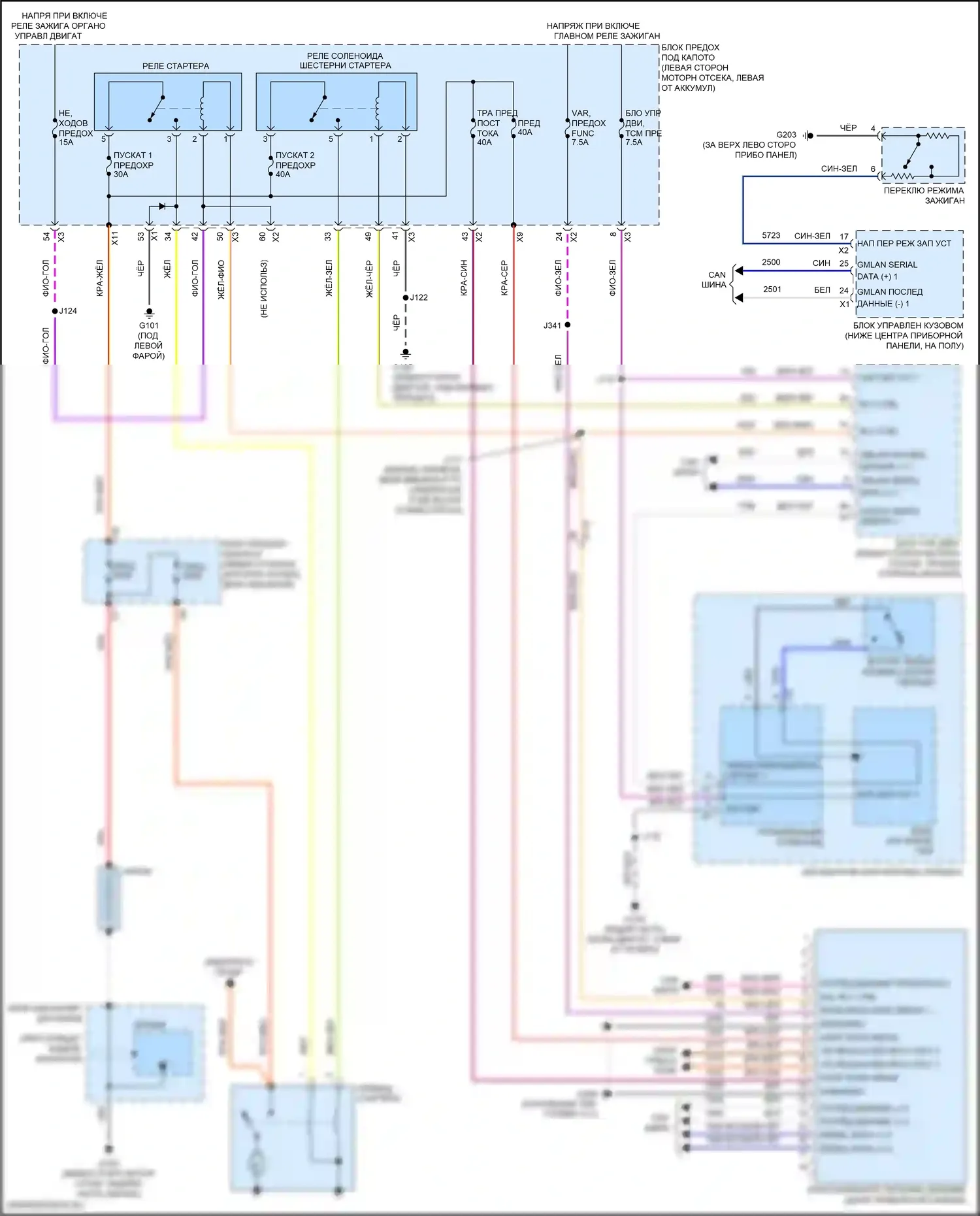 Envision Buick I (2016-2018): Электросхема стартера 