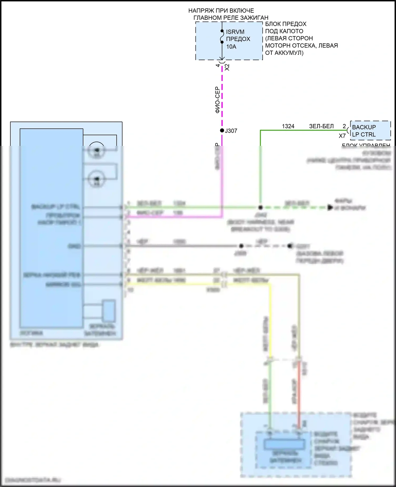 Envision Buick I (2016-2018): Электросхема электрохромного зеркала 
