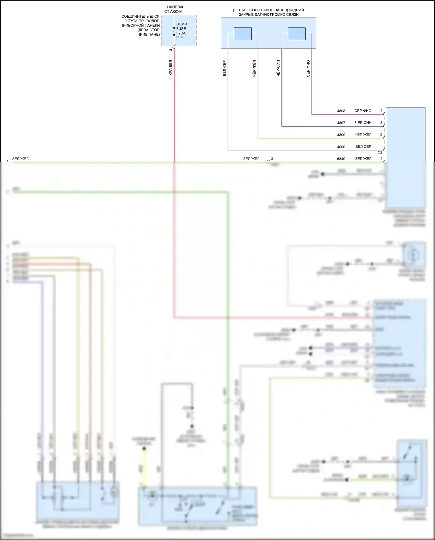 Envision Buick II (2020-2024): Электросхема дверей силового багажника (2 из 2) 