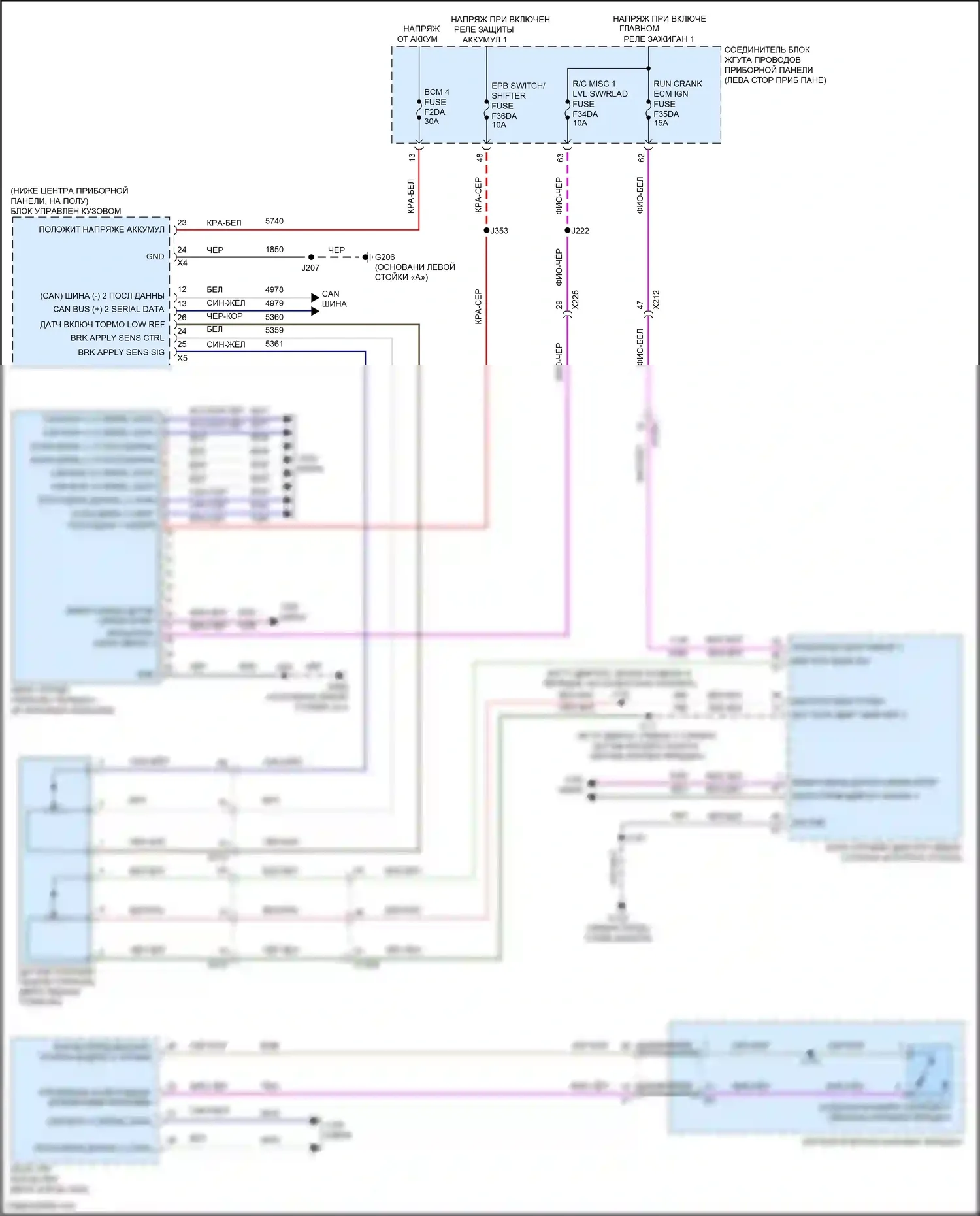 Envision Buick II (2020-2024): Электросхема блокировки селектора 