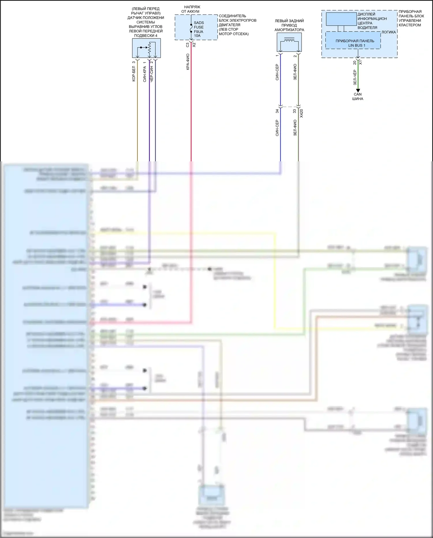 Envision Buick II (2020-2024): Электросхема электронной подвески 