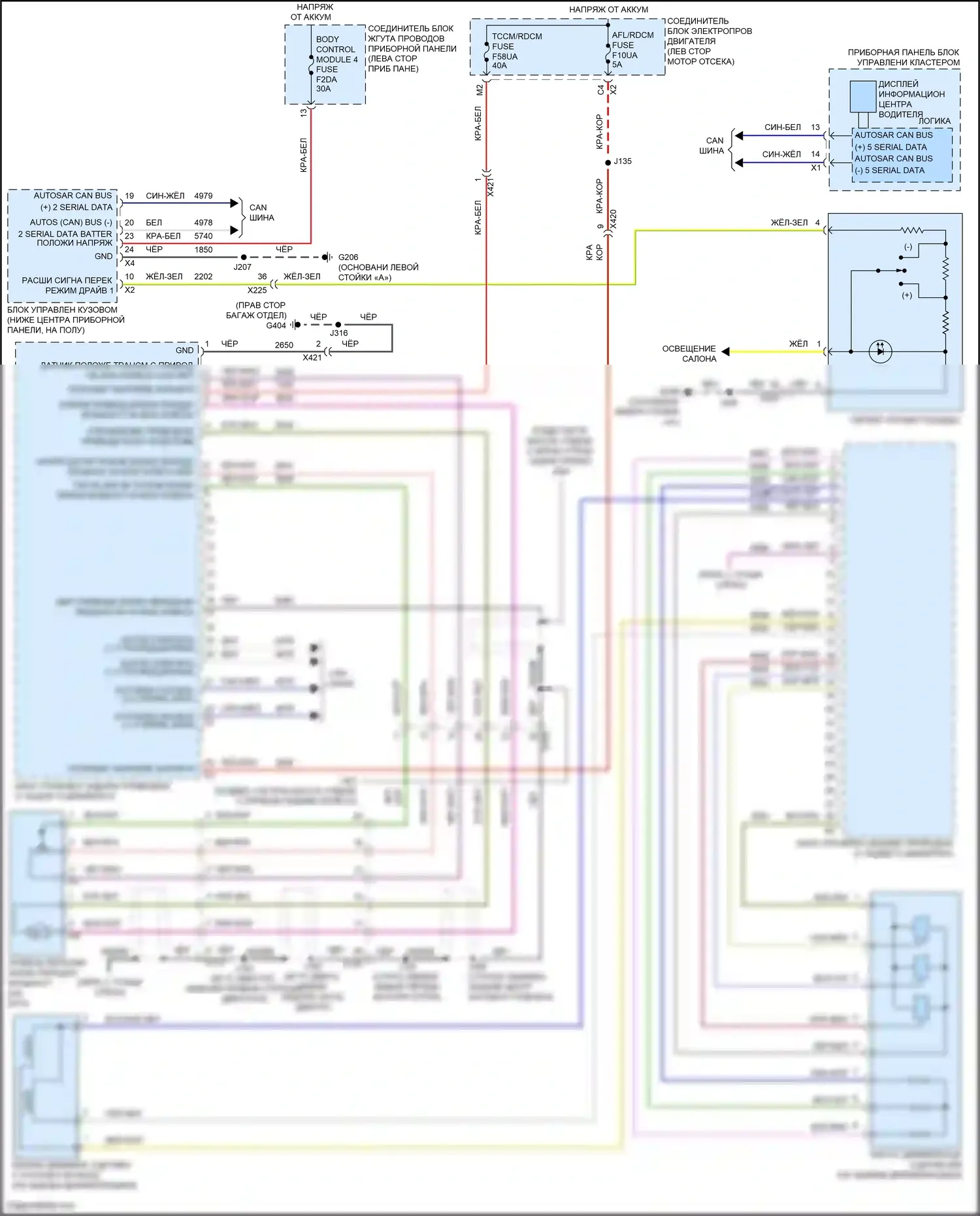 Envision Buick II (2020-2024): Электросхема раздаточной коробки 