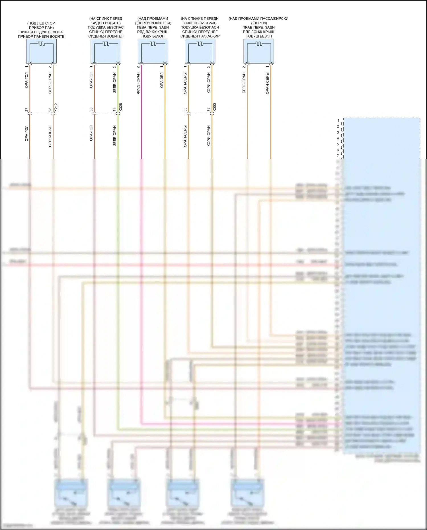 Envision Buick II (2020-2024): Электросхема подушек безопасности (3 из 3) 