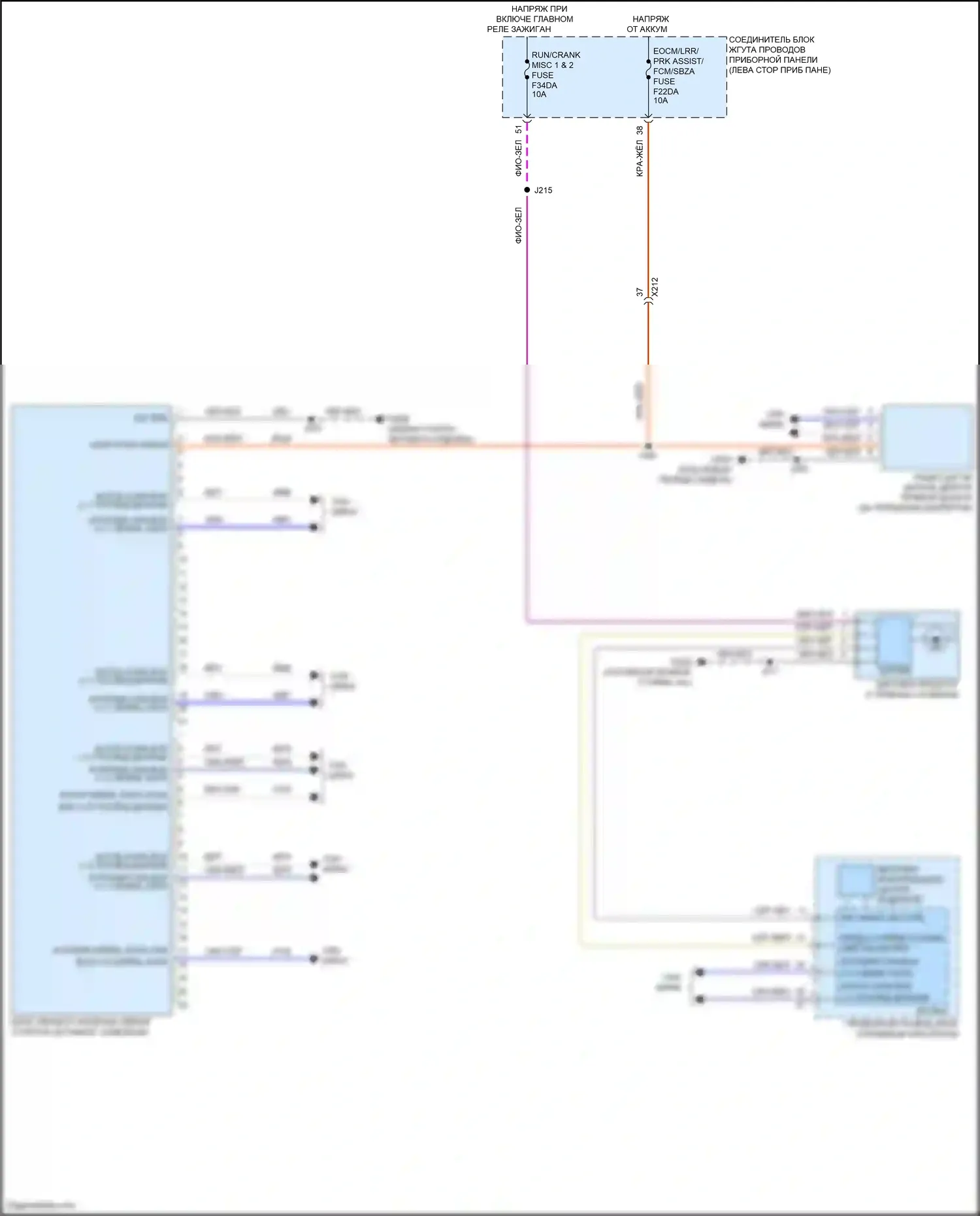 Envision Buick II (2020-2024): Электросхема предупреждения столкновений 