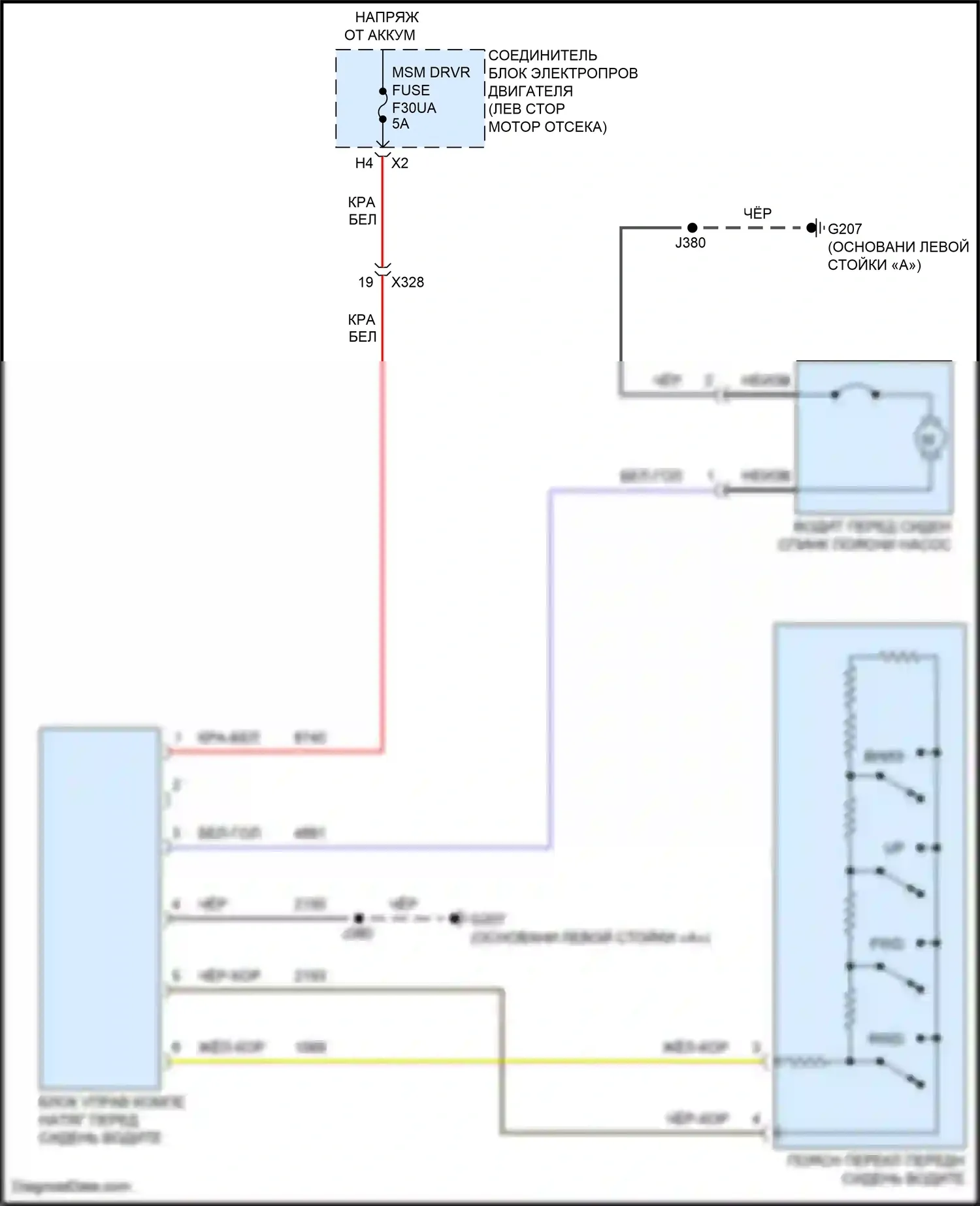 Envision Buick II (2020-2024): Поясничная электросхема водителя 