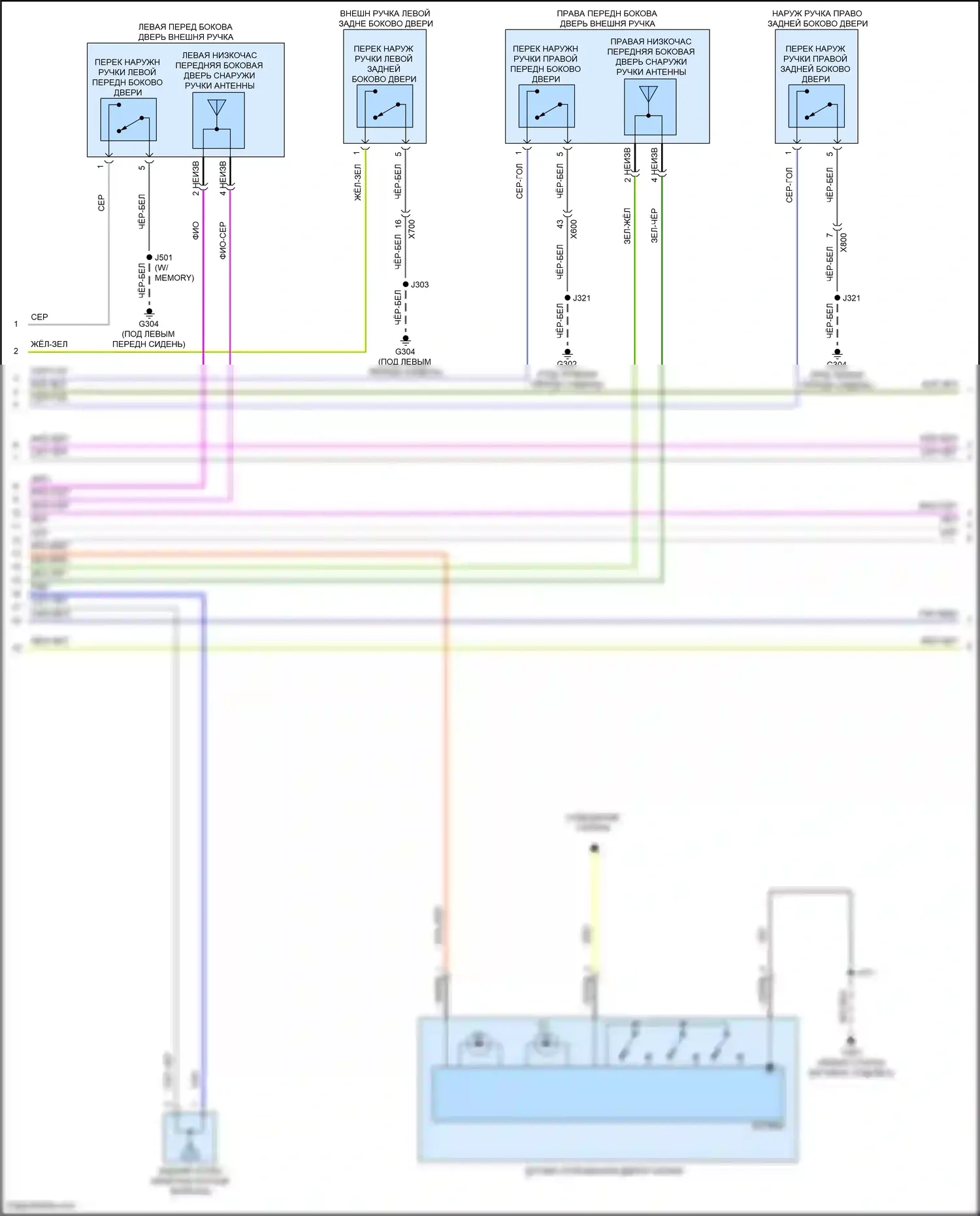 Envision Buick II (2020-2024): Электросхема центрального замка (2 из 4) 