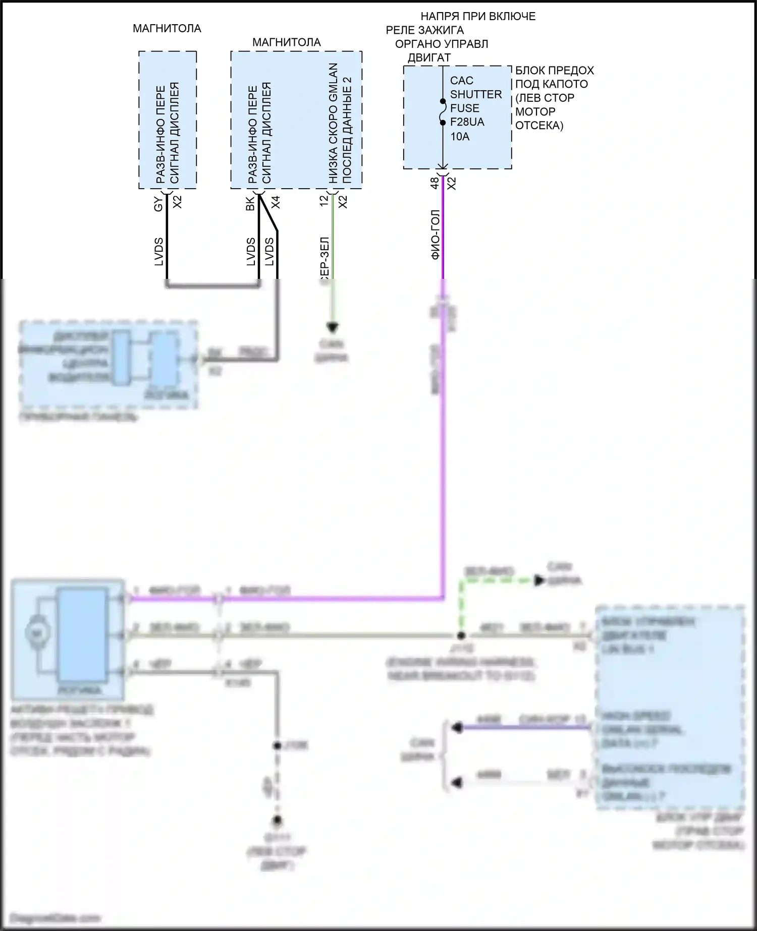Envista Buick I (2022-2024): Электросхема активных управление кузовом и подвеской 