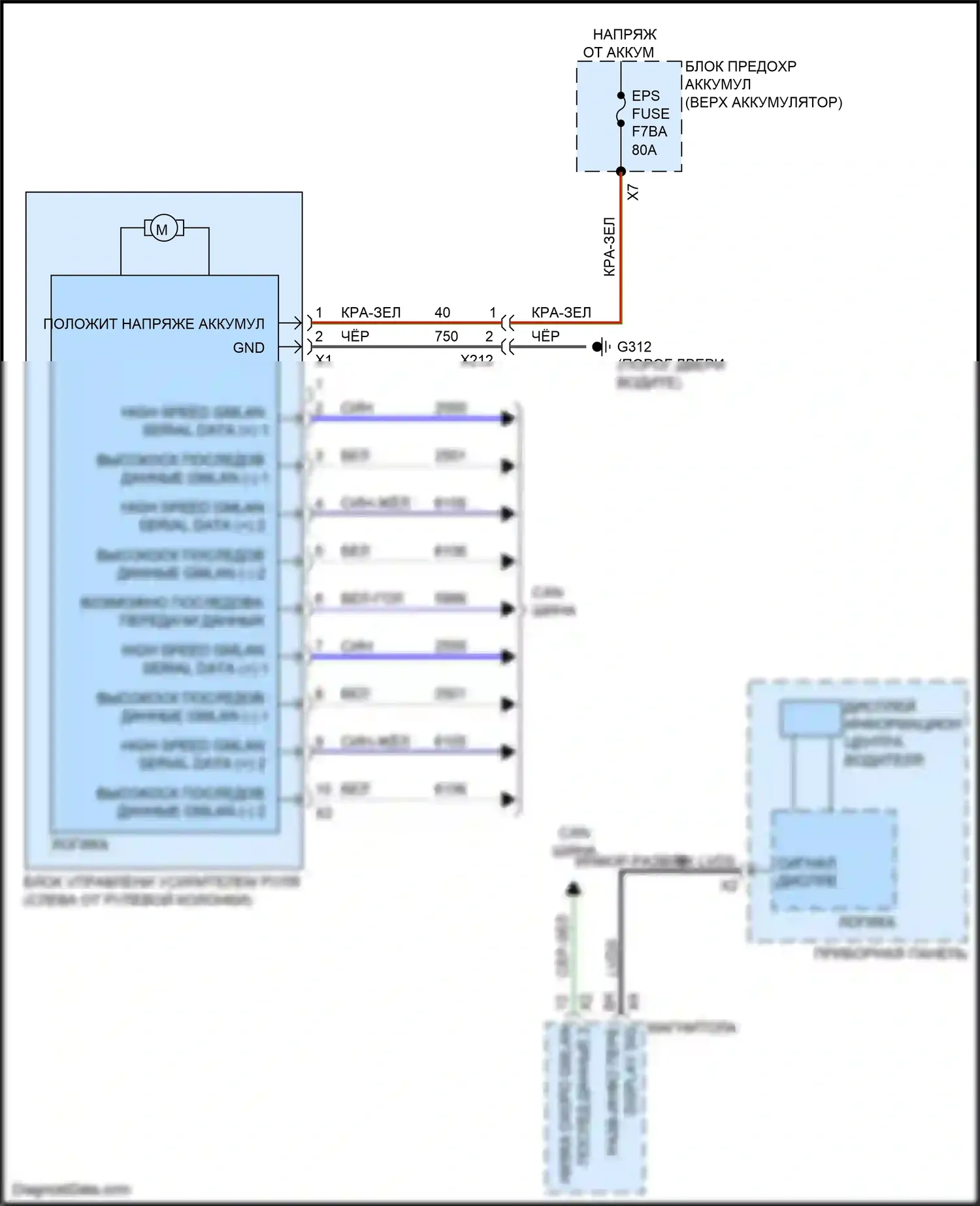 Envista Buick I (2022-2024): Электросхема электроусилителя руля 