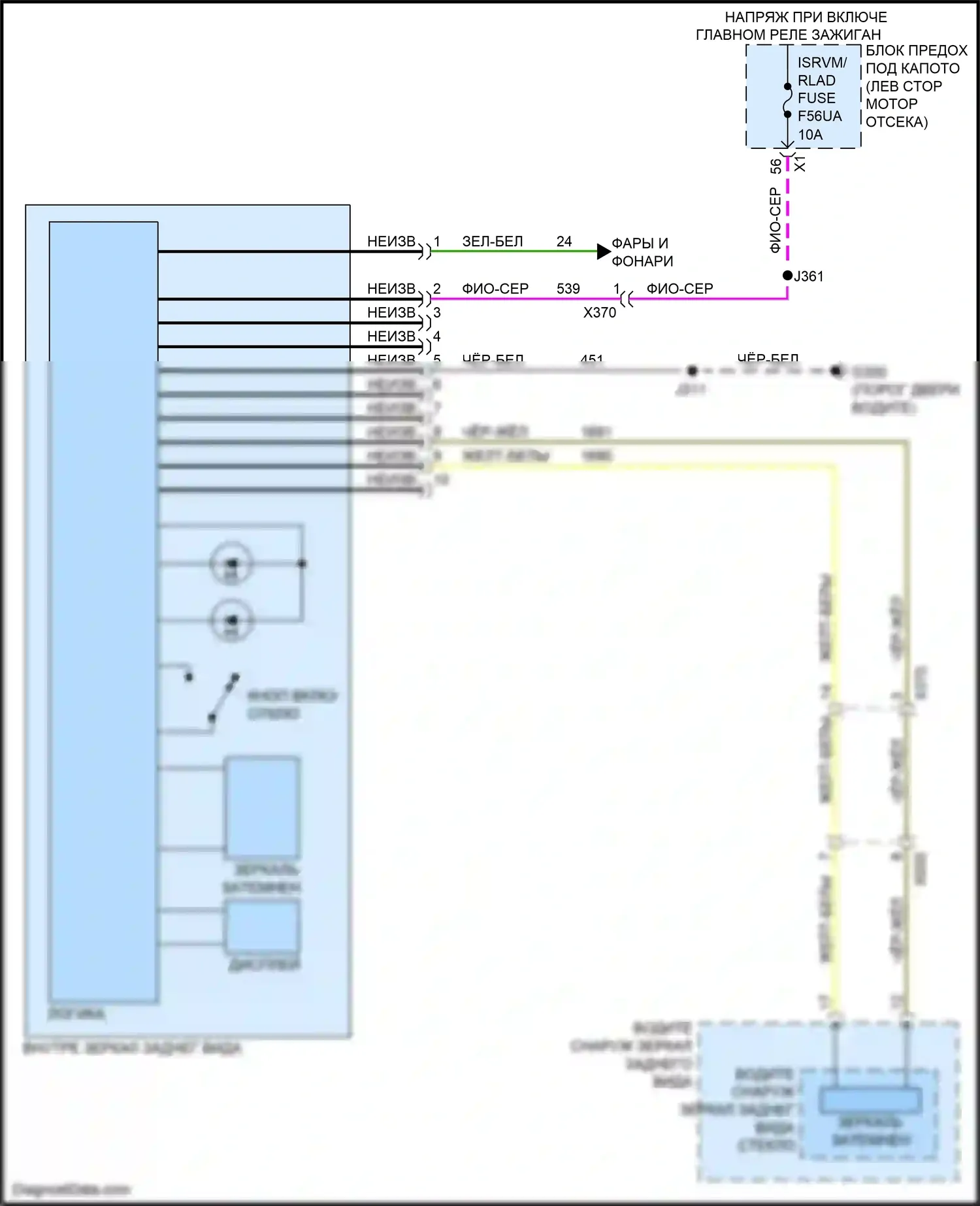 Envista Buick I (2022-2024): Электросхема электрохромного зеркала 