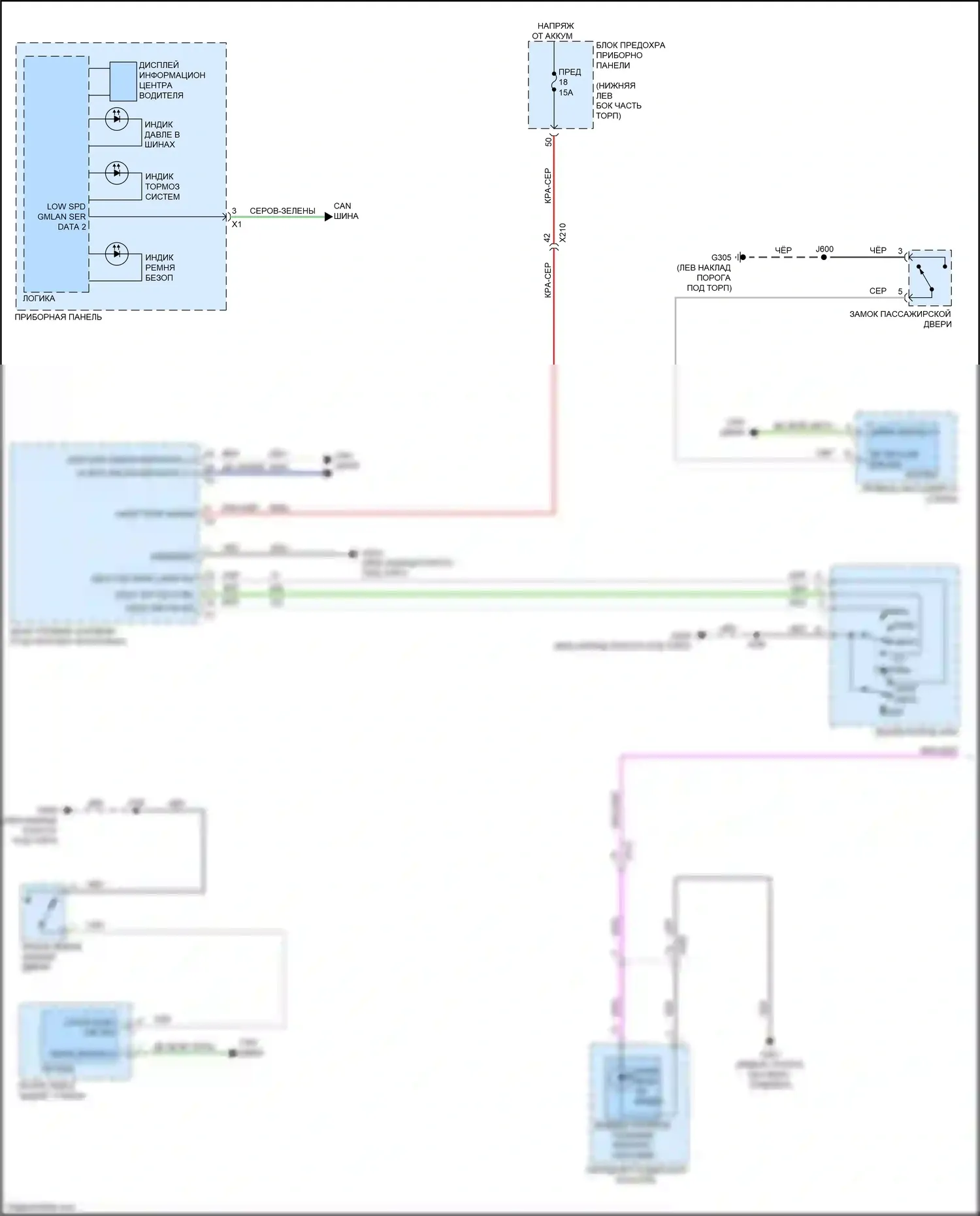 LaCrosse Buick III (2016-2019): Электросхема помощников водителя (1 из 2) 