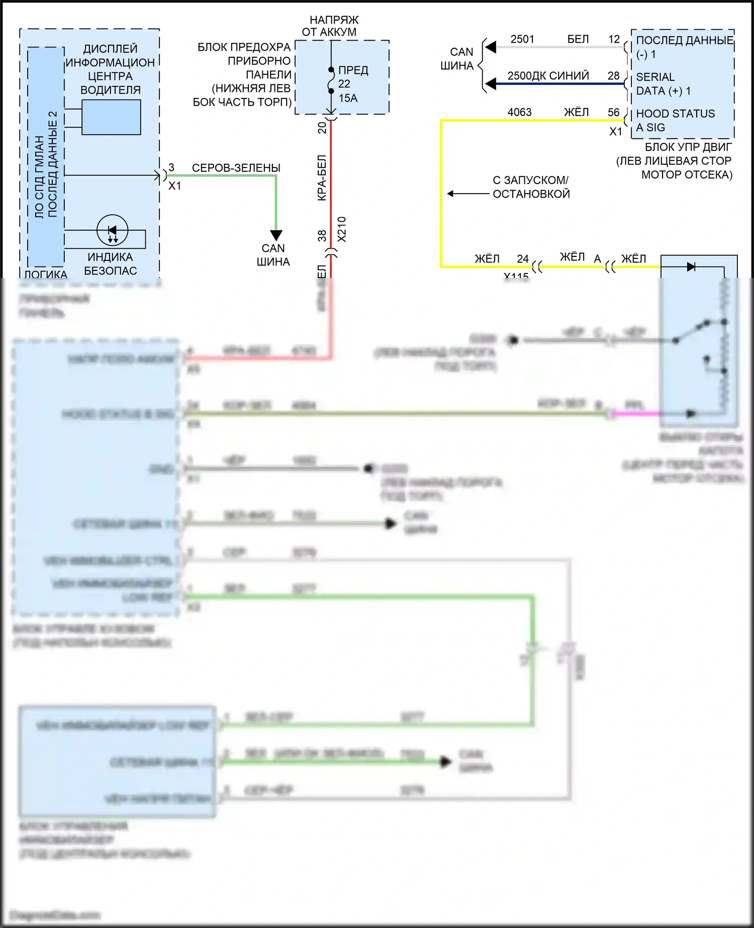 LaCrosse Buick III (2016-2019): Электросхема пассажирского ключа 
