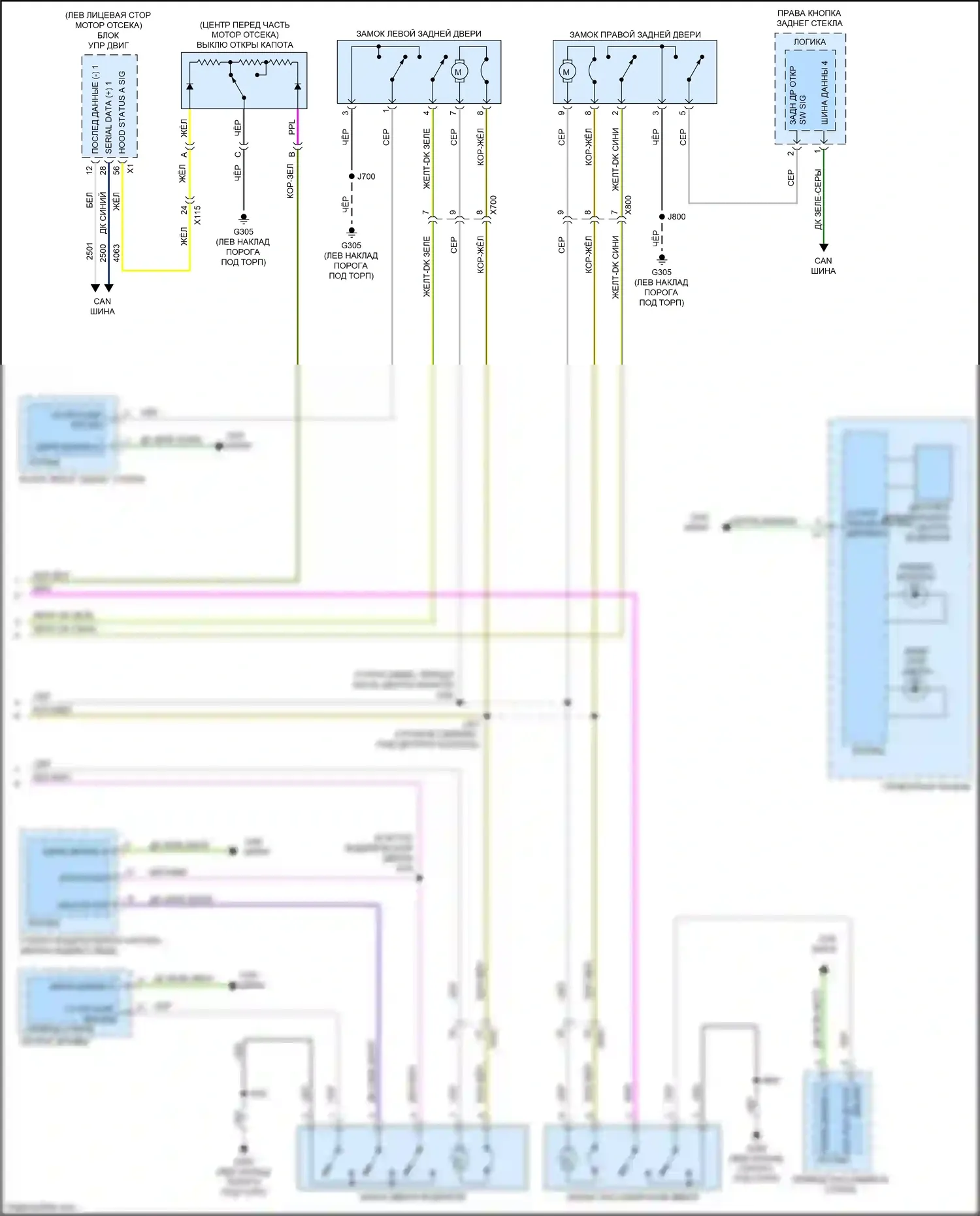 LaCrosse Buick III (2016-2019): Электросхема с защитой от взлома, без пассивного бесключевого ввода (2 из 2) 