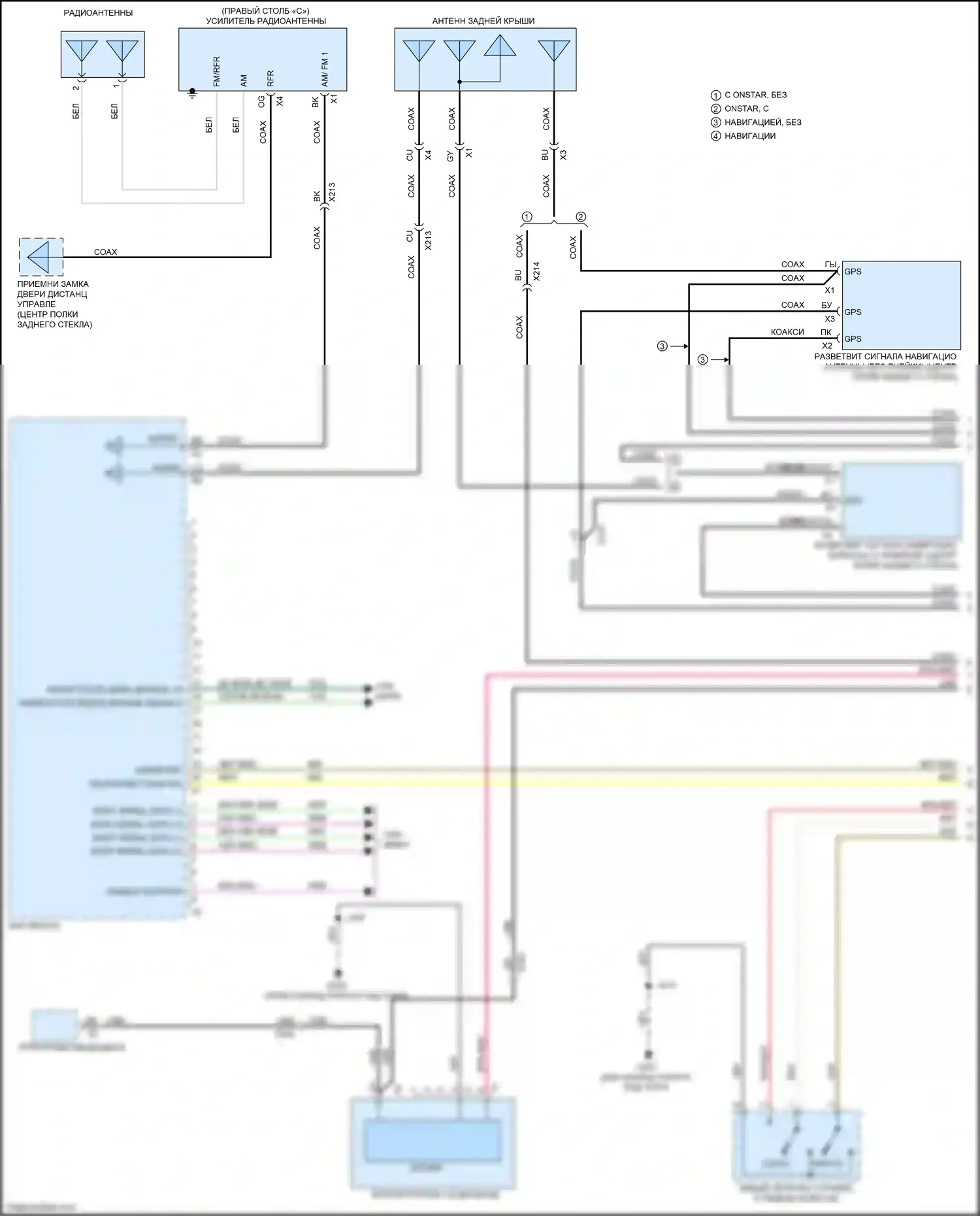 LaCrosse Buick III (2016-2019): Электросхема навигации, базовая (1 из 4) 