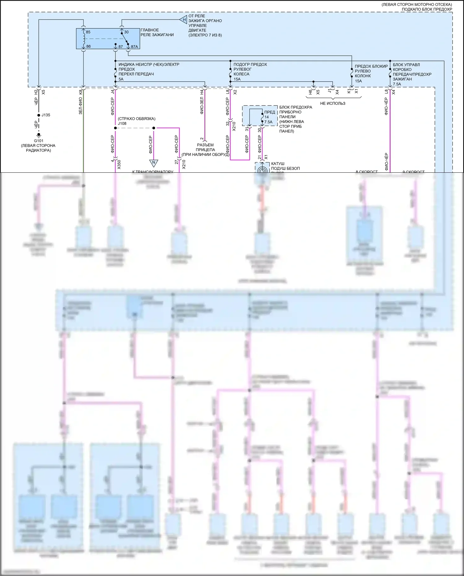 Regal Buick VI (2017-2020): Электросхема блока предохранителей реле (8 из 8) 