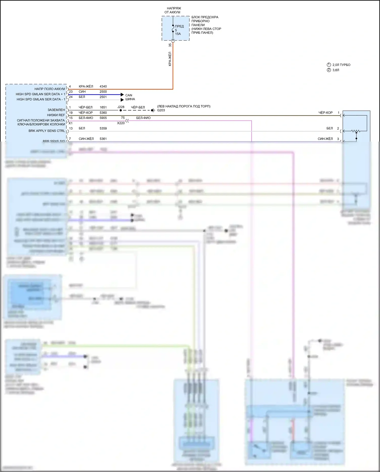 Regal Buick VI (2017-2020): Электросхема блокировки селектора 