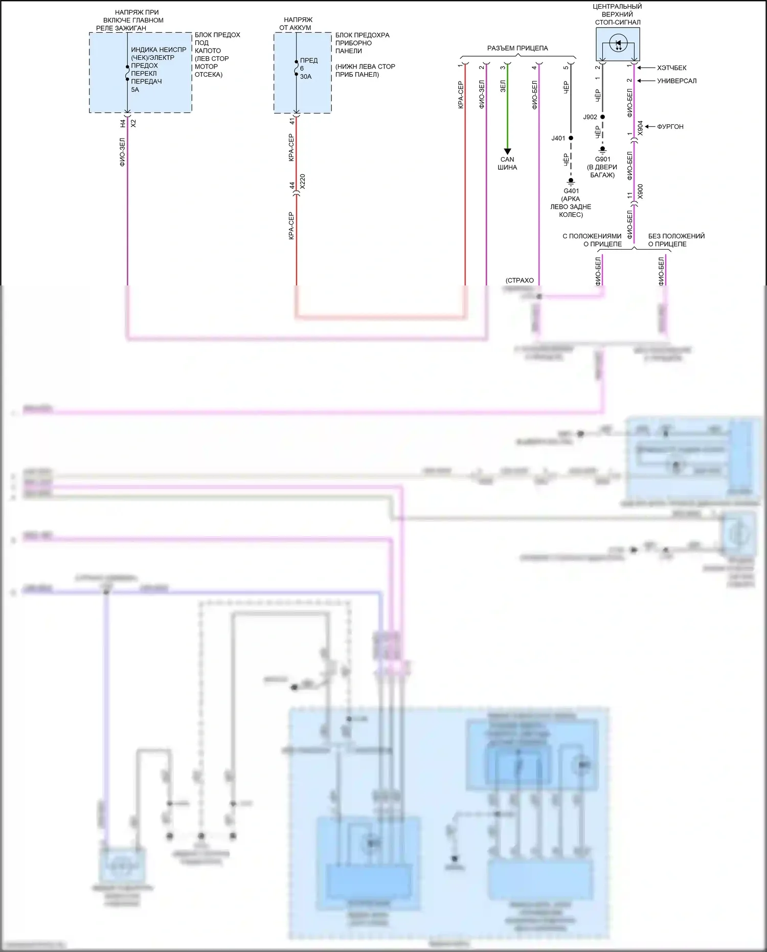 Regal Buick VI (2017-2020): Электросхема фар и фонарей (3 из 3) 