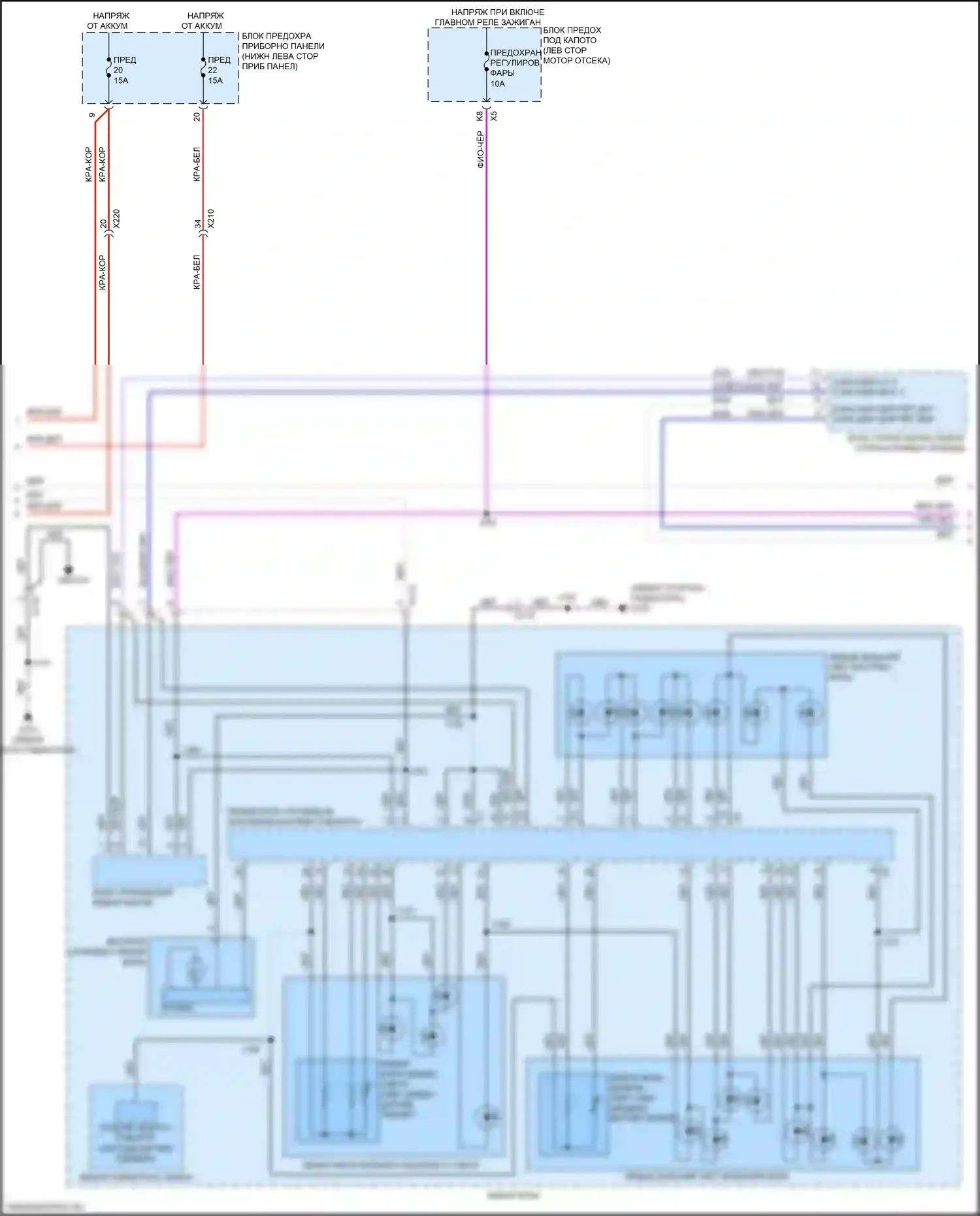Regal Buick VI (2017-2020): Электросхема фар, без галогенных фар (2 из 3) 