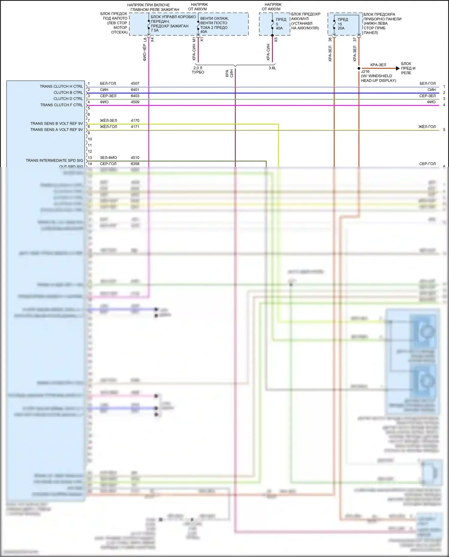 Regal Buick VI (2017-2020): Электросхема автоматической коробки передач (1 из 3) 