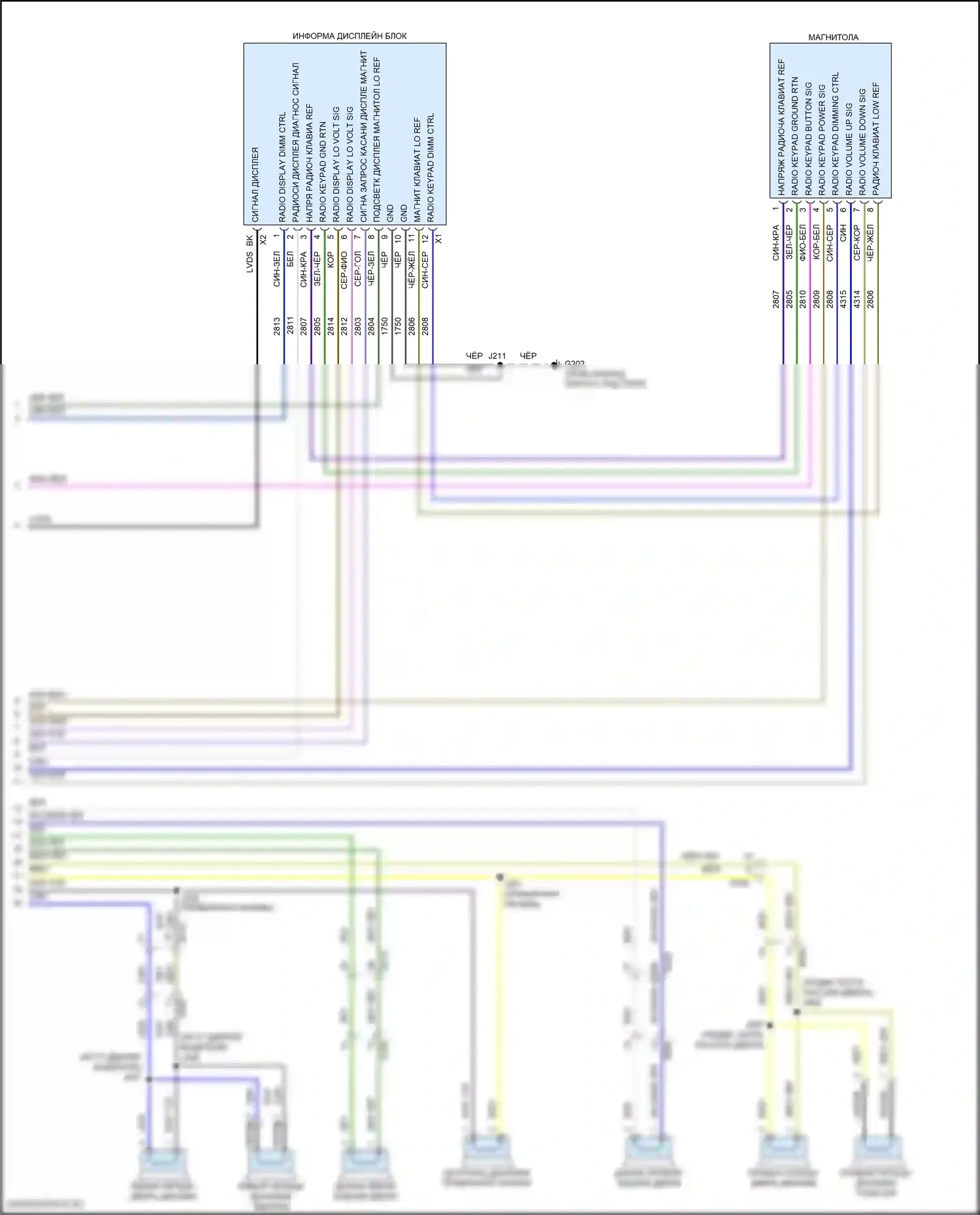 Regal Buick VI (2017-2020): Электросхема магнитолы, средний уровень (4 из 4) 