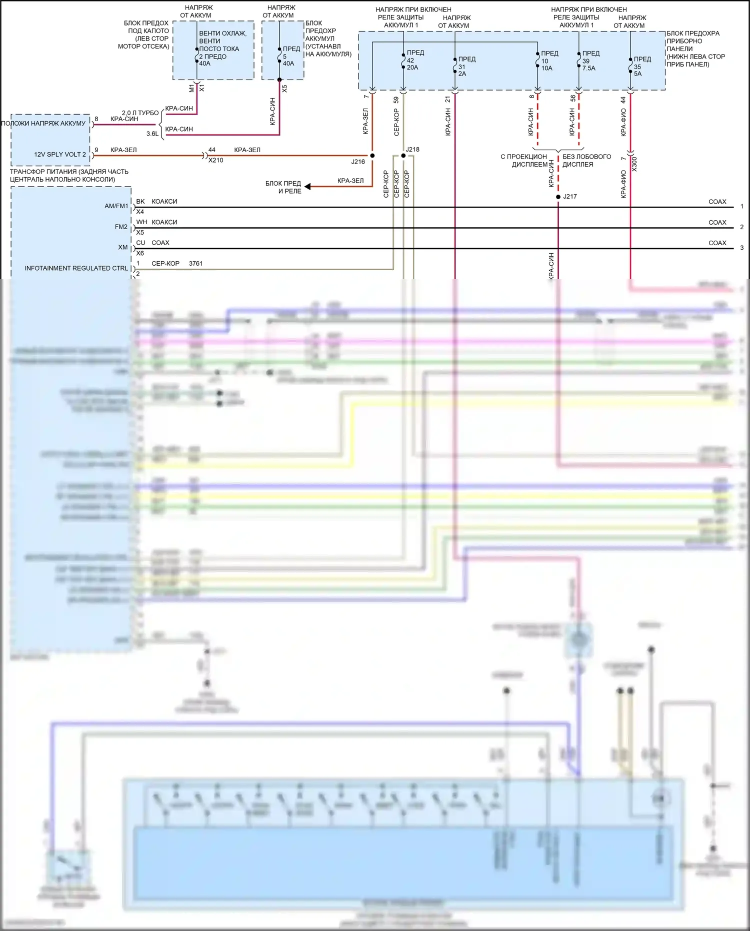 Regal Buick VI (2017-2020): Электросхема магнитолы, верхний уровень без активного шума и усилителя (1 из 4) 