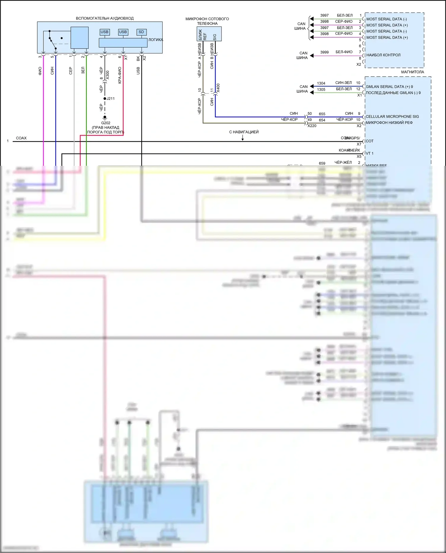 Regal Buick VI (2017-2020): Электросхема магнитолы, верхний уровень с активным шумом (5 из 5) 