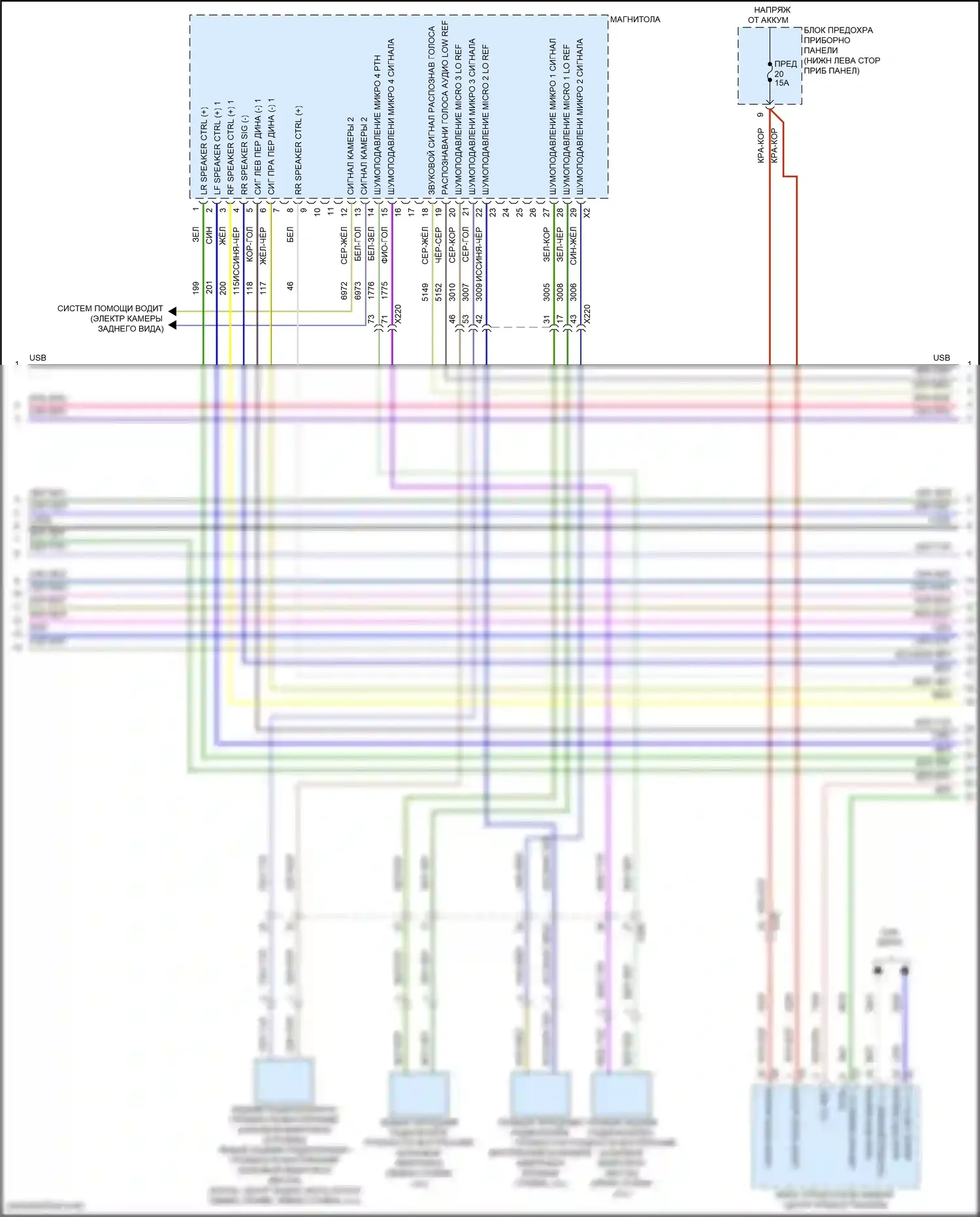 Regal Buick VI (2017-2020): Электросхема радиосистемы, низкий уровень (2 из 5) 