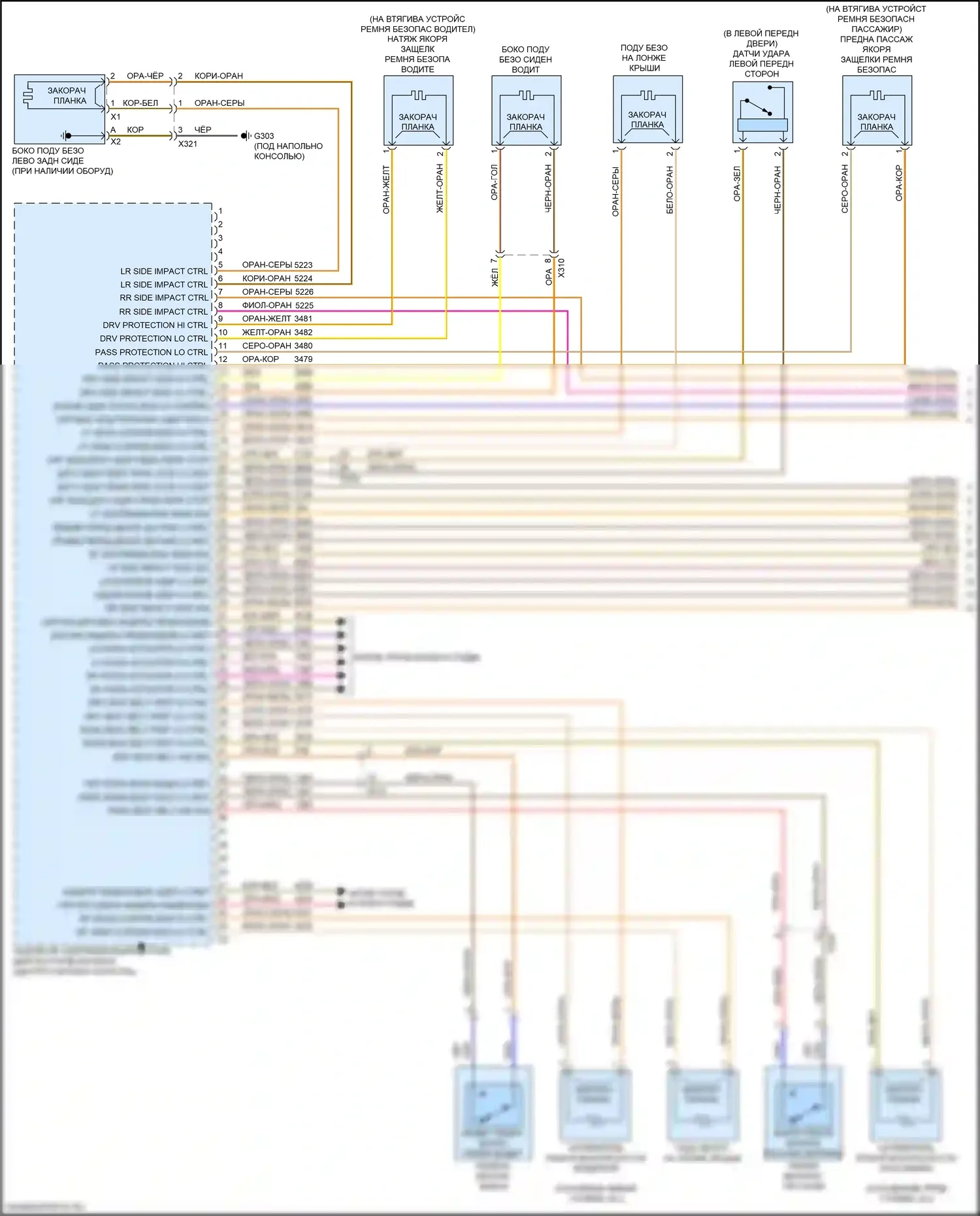 Regal Buick VI (2017-2020): Электросхема подушек безопасности (1 из 3) 