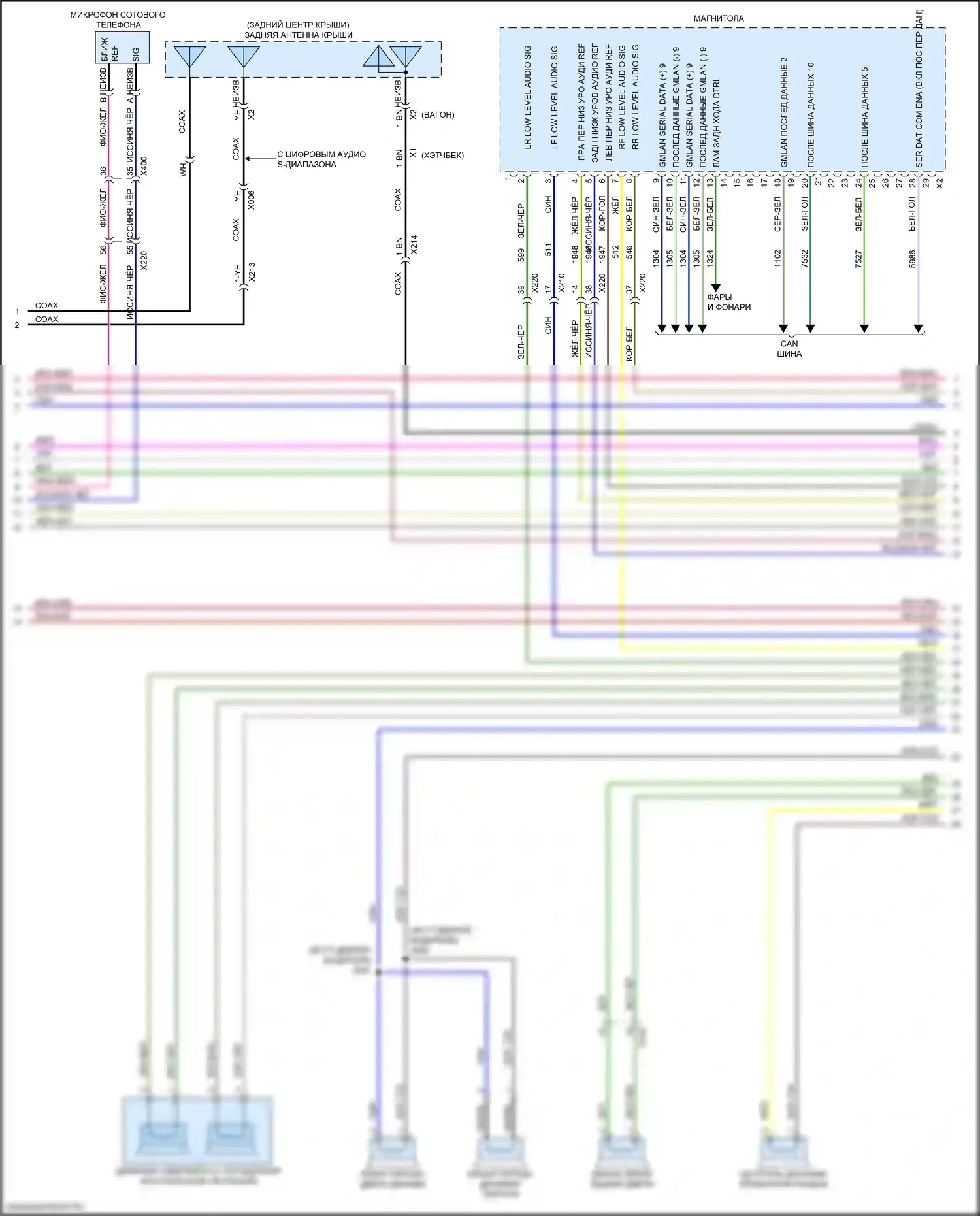 Regal Buick VI (2017-2020): Электросхема навигации, средний/высокий уровень с активным шумом (3 из 5) 
