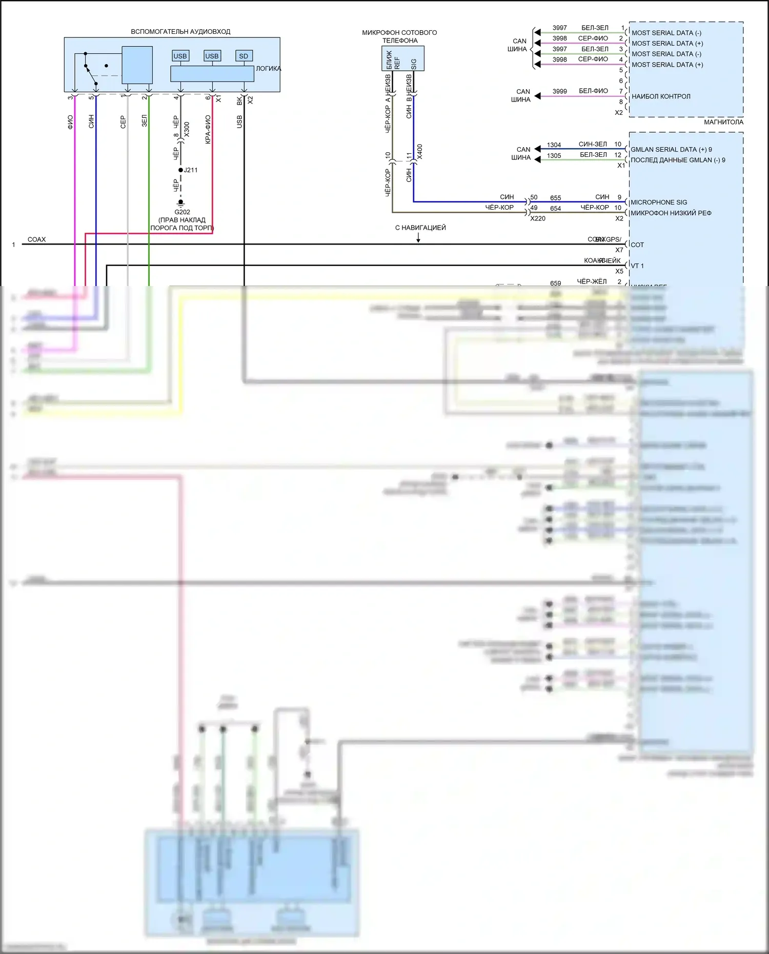 Regal Buick VI (2017-2020): Электросхема навигации, верхний уровень без активных шумов, с усилителем (5 из 5) 