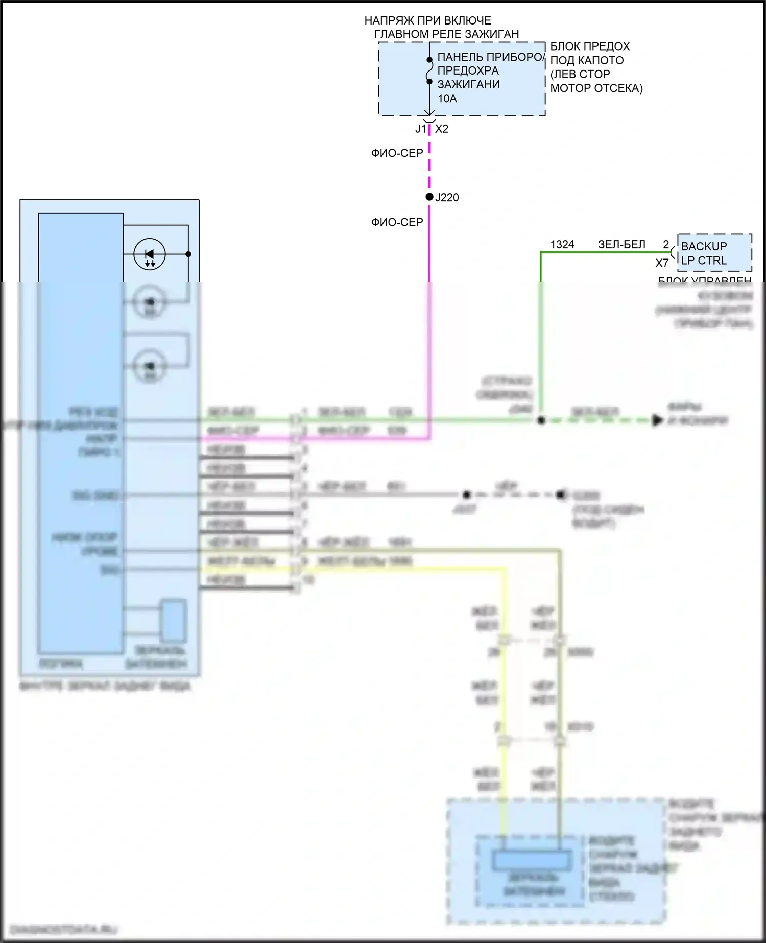 Regal Buick VI (2017-2020): Электросхема электрохромного зеркала 
