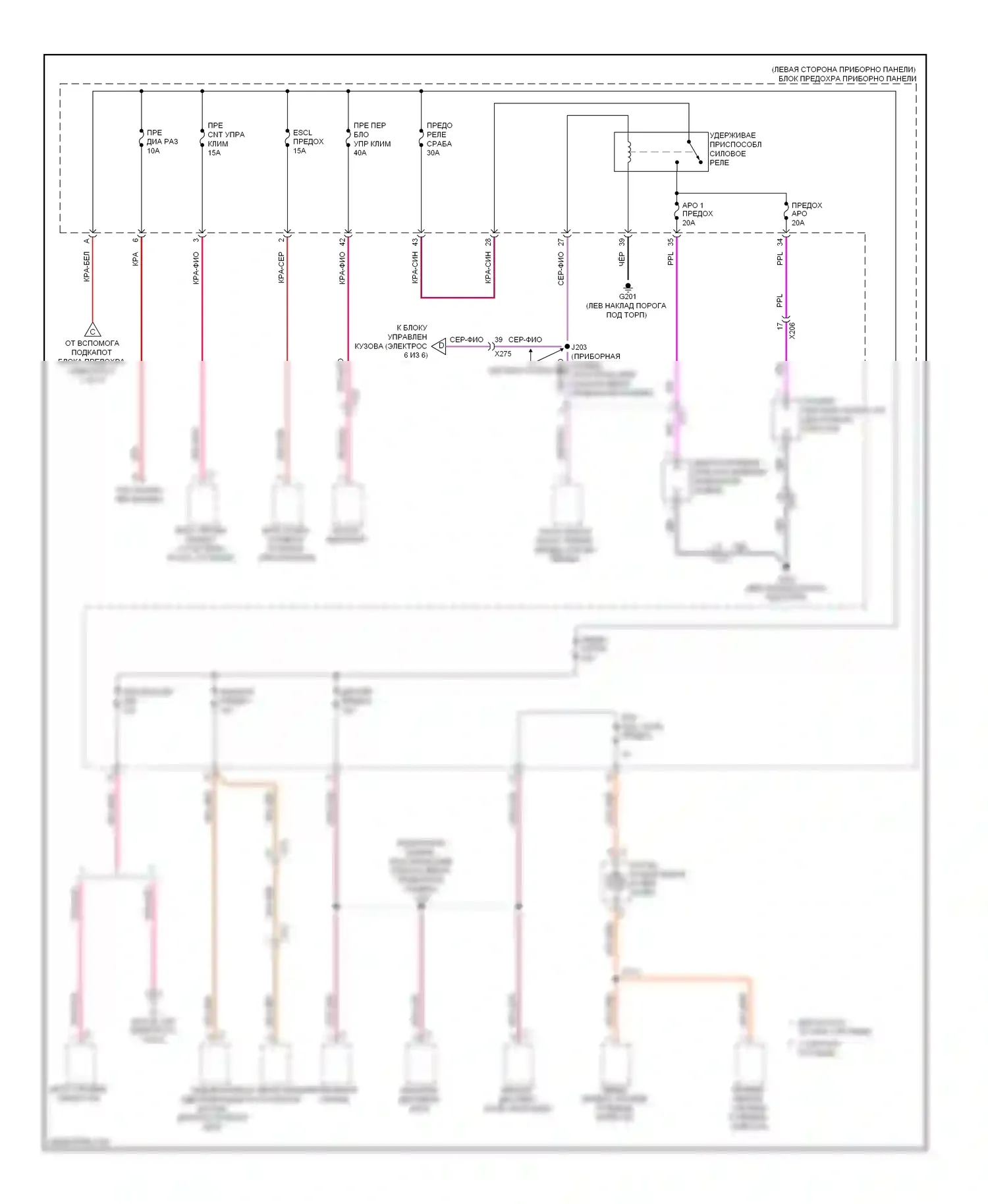 ATS Cadillac I (2012-2014): Электросхема блока предохранителей реле (4 из 6) 