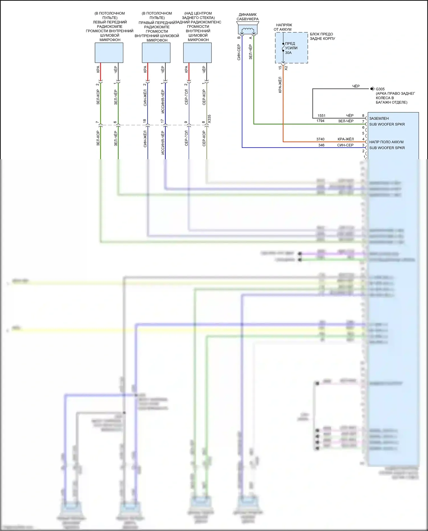 ATS Cadillac I (2012-2014): Электросхема навигации, без сенсорного экрана и цветного информационного дисплея (3 из 3) 