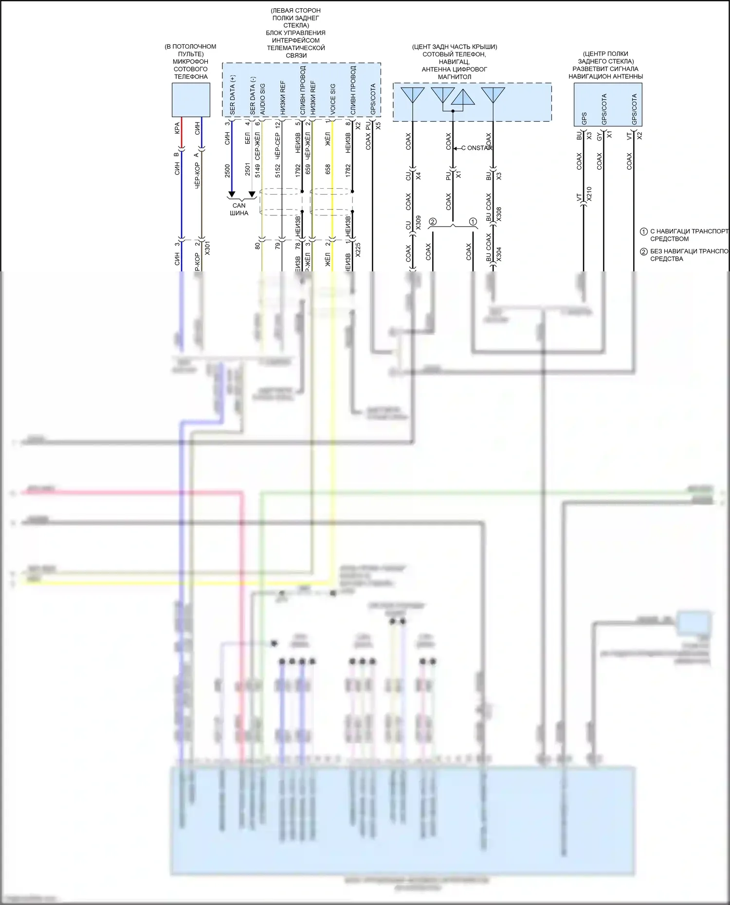 ATS Cadillac I (2012-2014): Электросхема навигации, с сенсорным экраном и цветным информационным дисплеем (2 из 5) 
