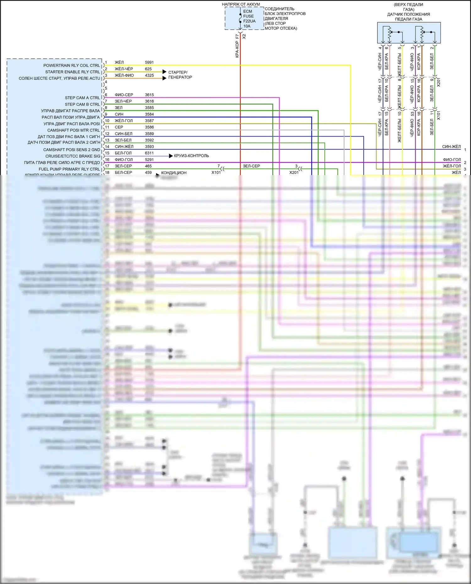 CT4-V Cadillac I (2019-2024): Электросхема двигателя 2.7l vin l (1 из 8) 