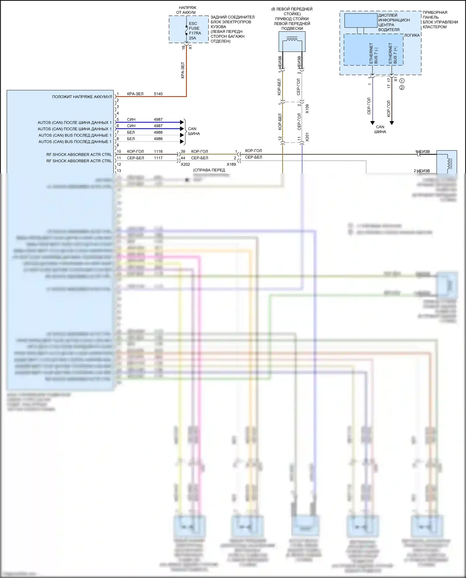 CT4-V Cadillac I (2019-2024): Электросхема электронной подвески 