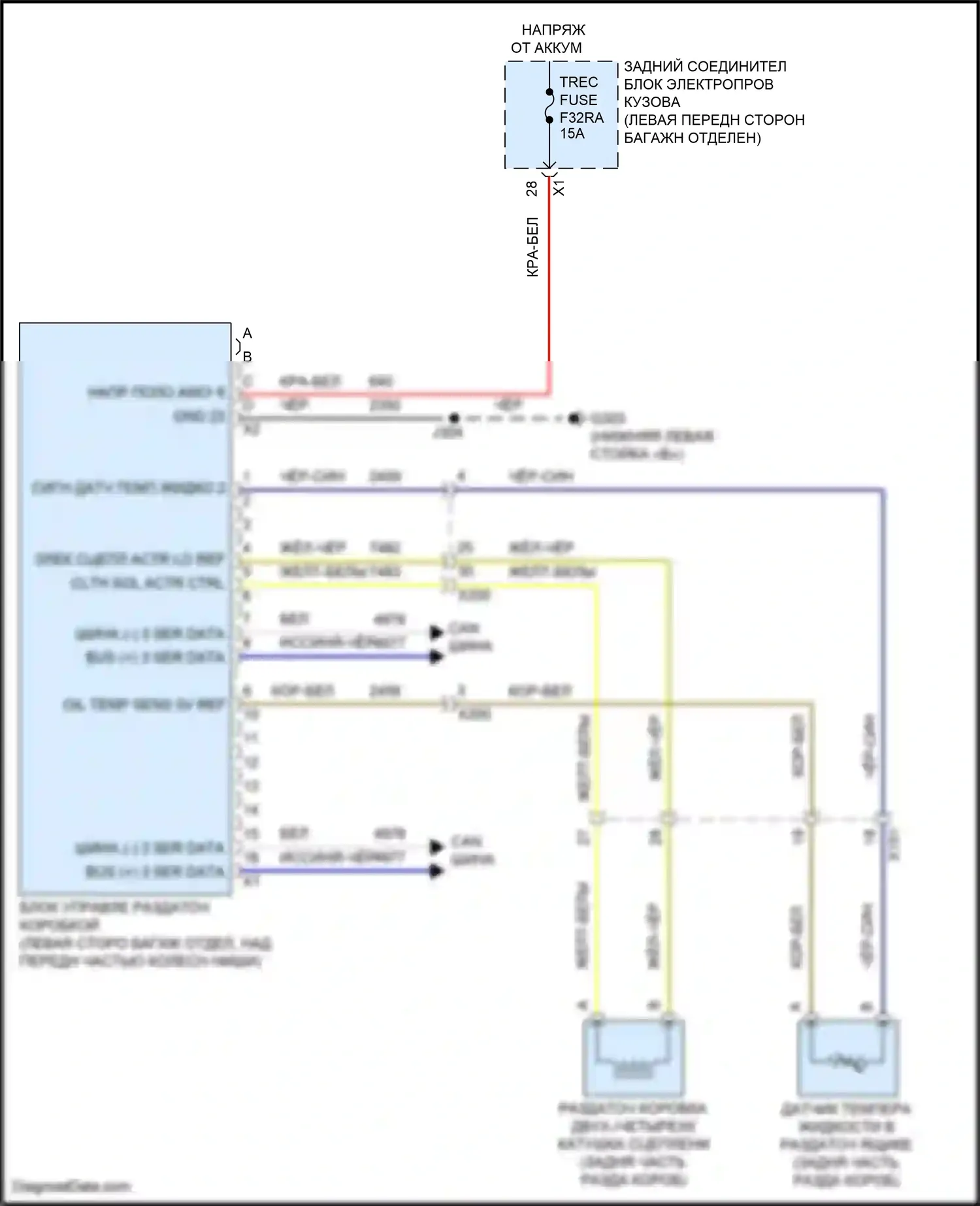 CT4-V Cadillac I (2019-2024): Электросхема раздаточной коробки 