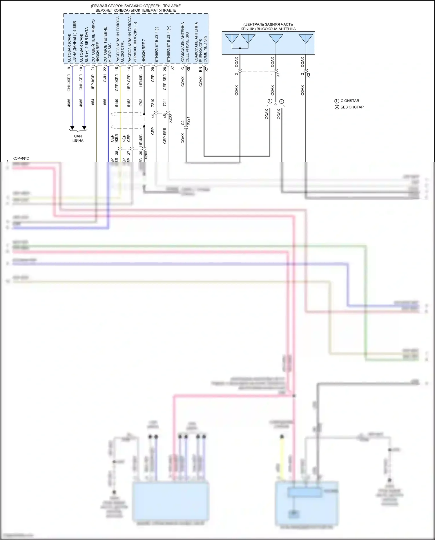 CT4-V Cadillac I (2019-2024): Электросхема радиосистемы, с усилителем объемного звучания (3 из 6) 